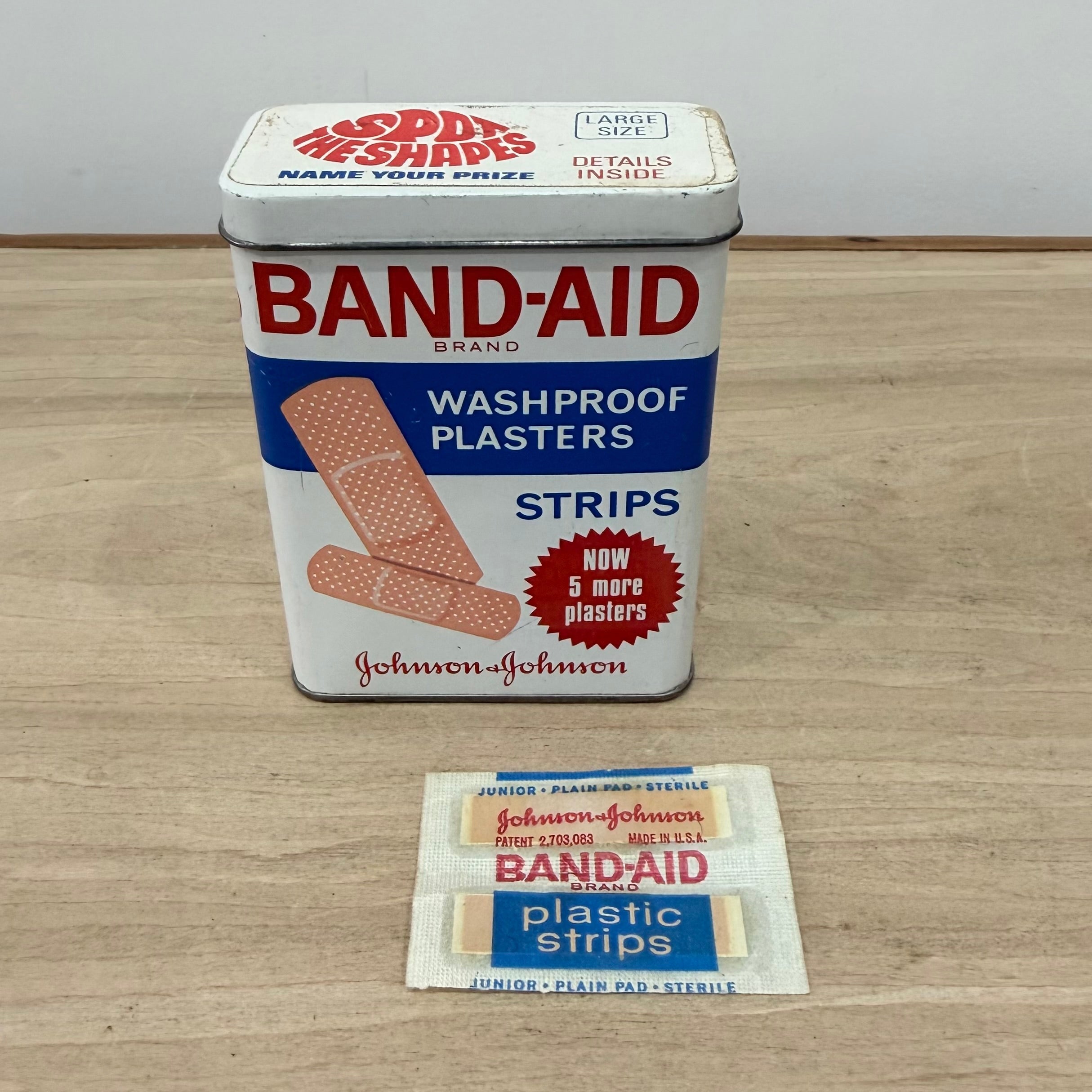 Vintage First Aid Outfit Tin with Elastoplast and Band-Aid Tins 1950s