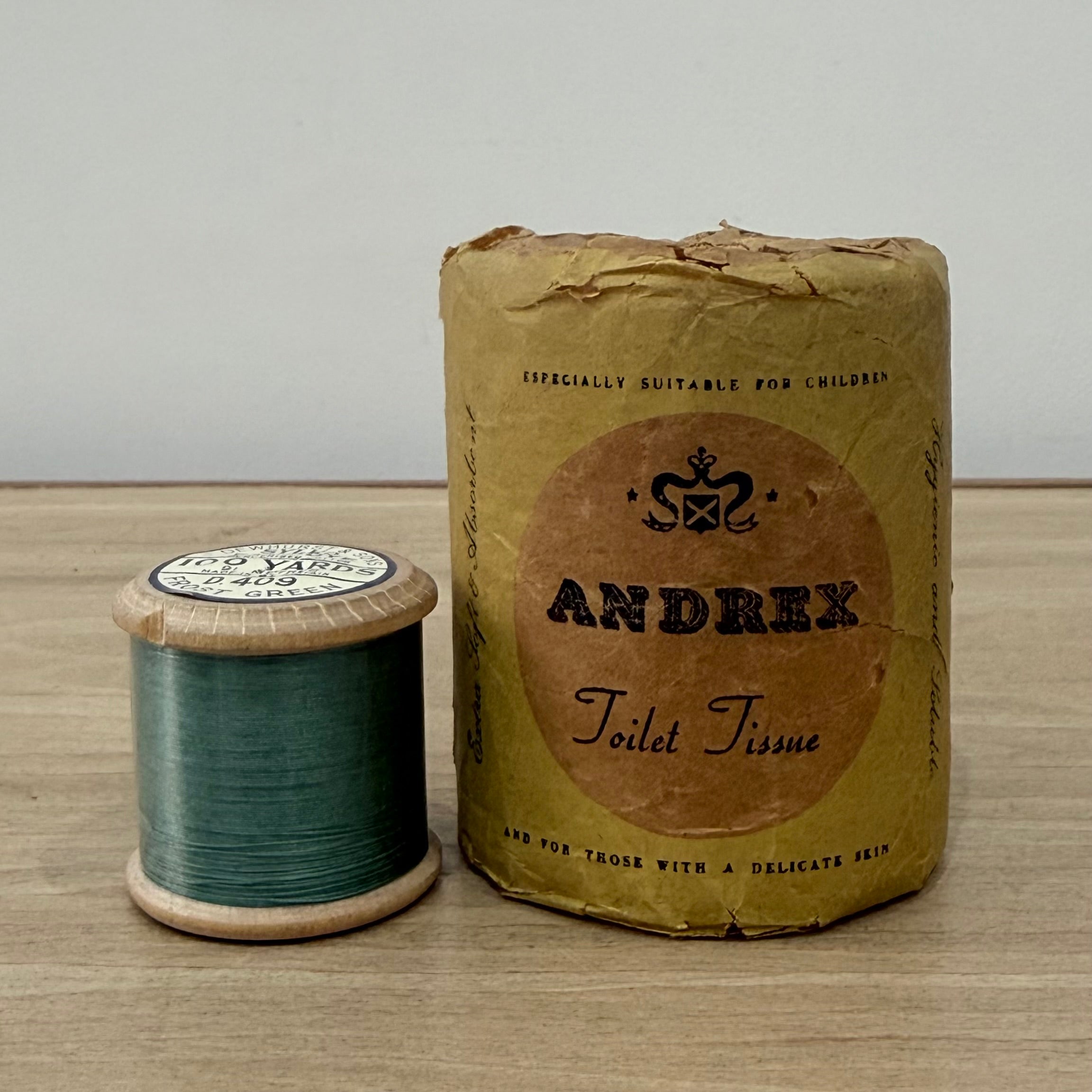 Vintage ANDREX Toilet Tissue Roll in Original Paper Wrapper British Made