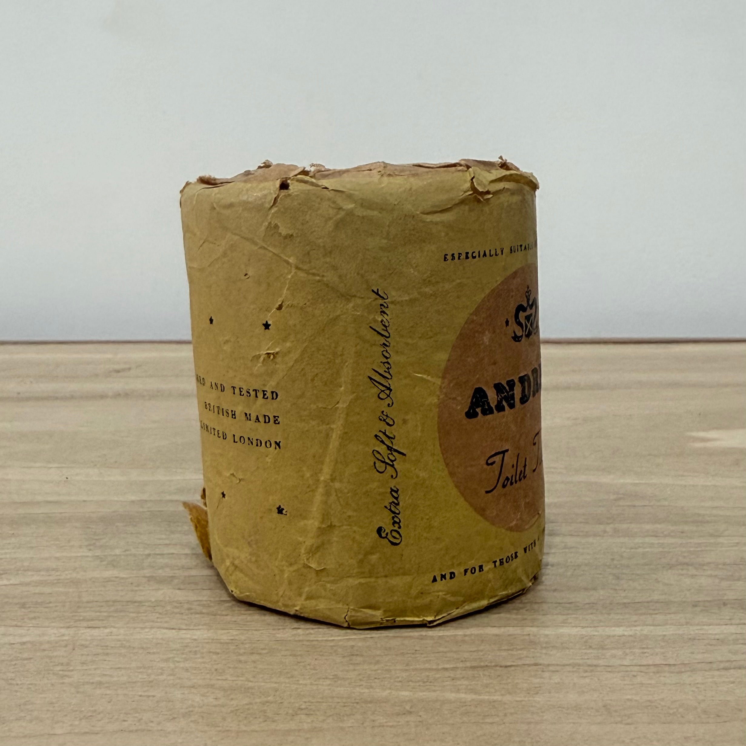 Vintage ANDREX Toilet Tissue Roll in Original Paper Wrapper British Made