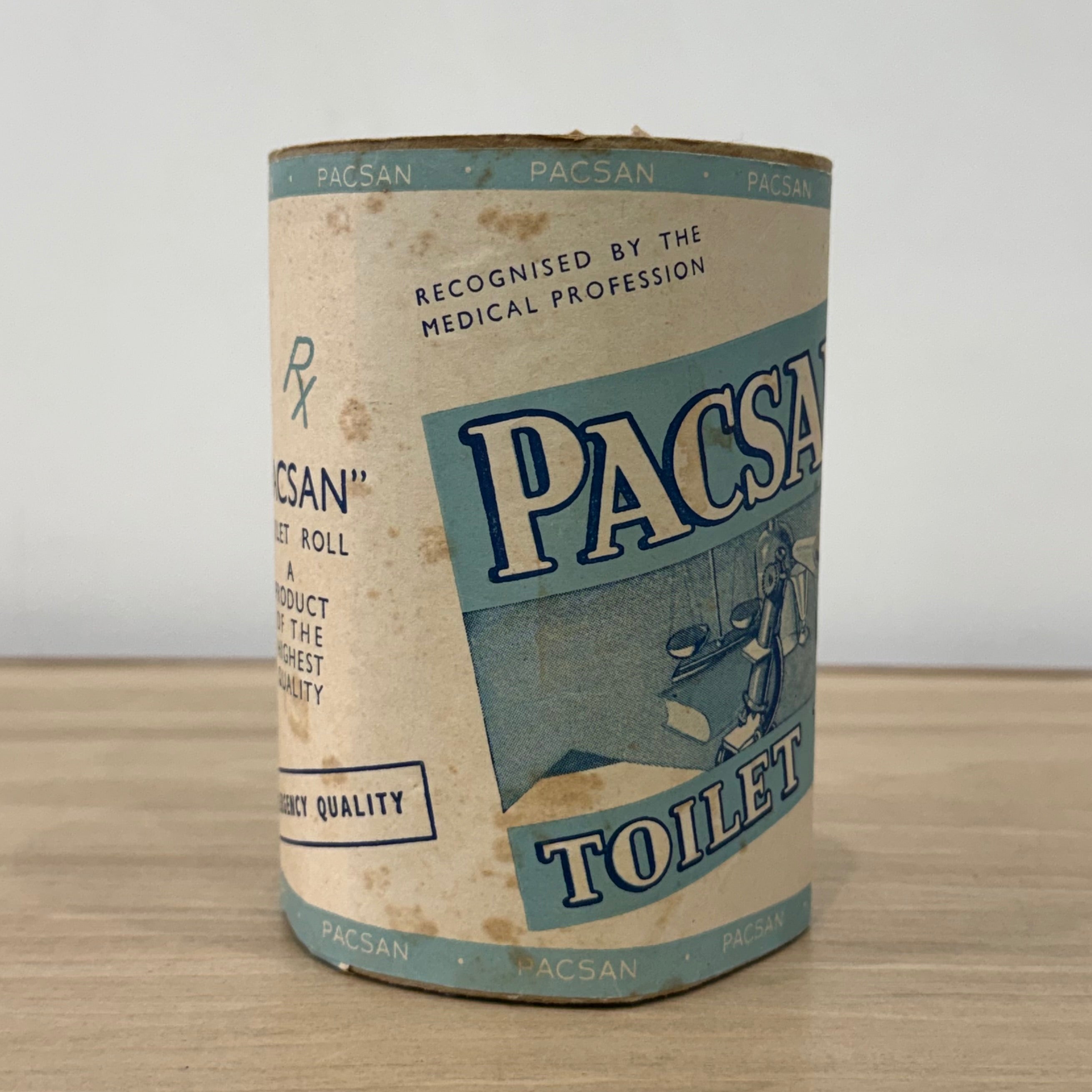 Vintage PACSAN Toilet Paper Roll Medical Advertising Made in England