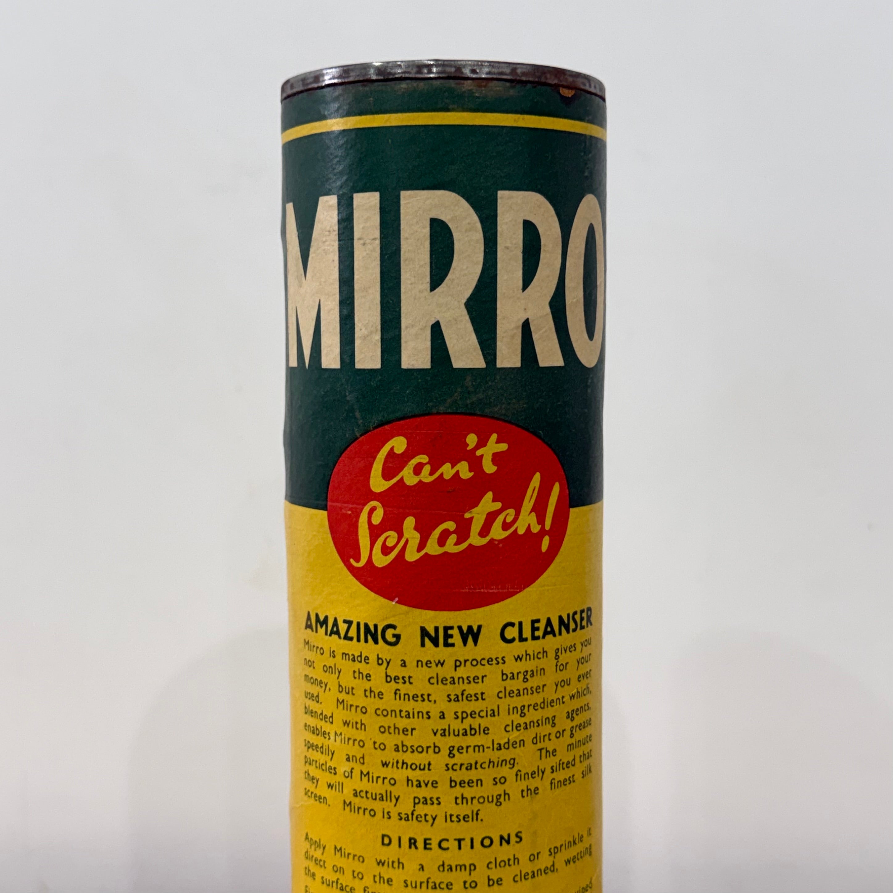 Vintage Mirro “Can’t Scratch” Cleanser Tin Thomas Hedley Newcastle