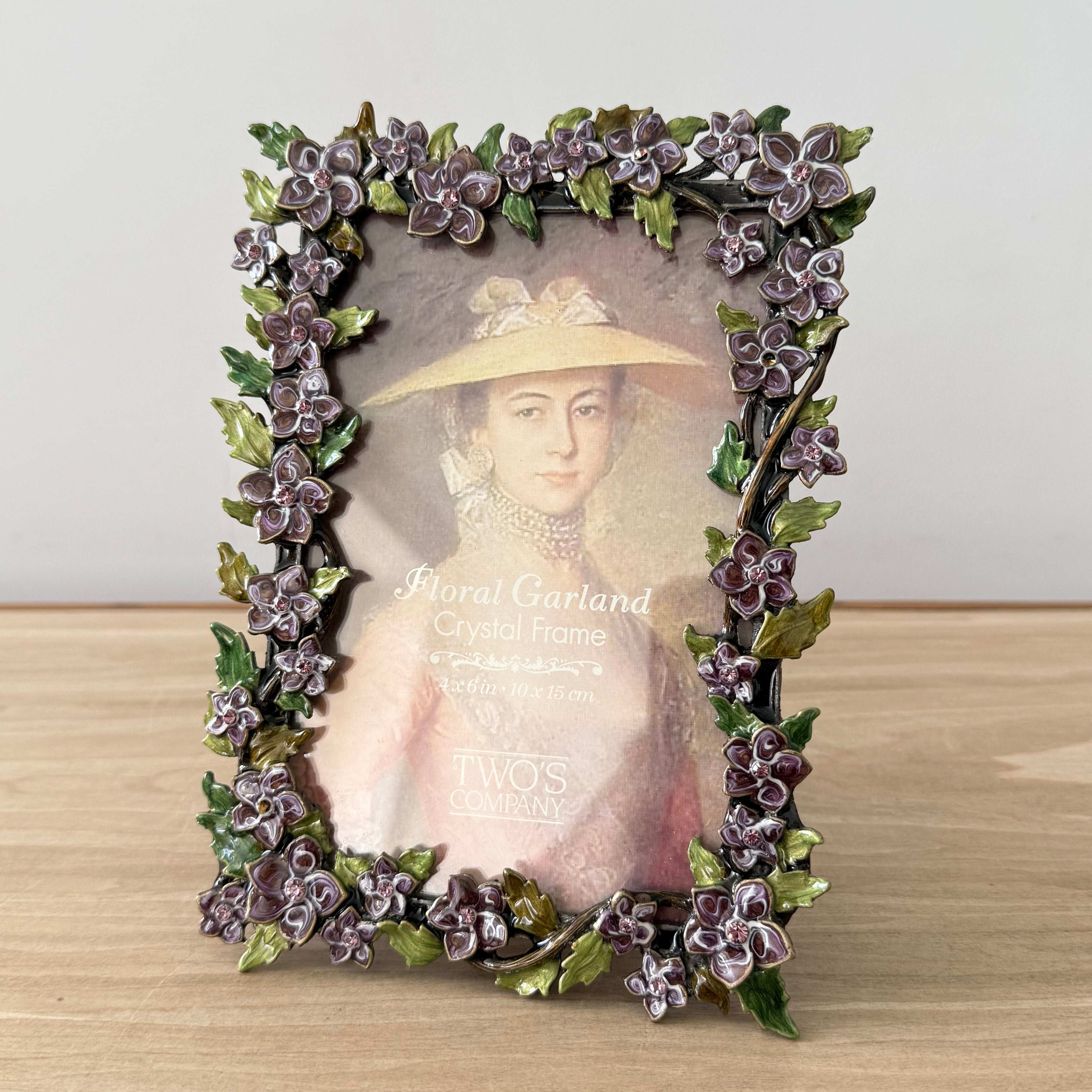 Lilac Floral Crystal Photo Frame 4x6 Decorative Vintage Style Gift