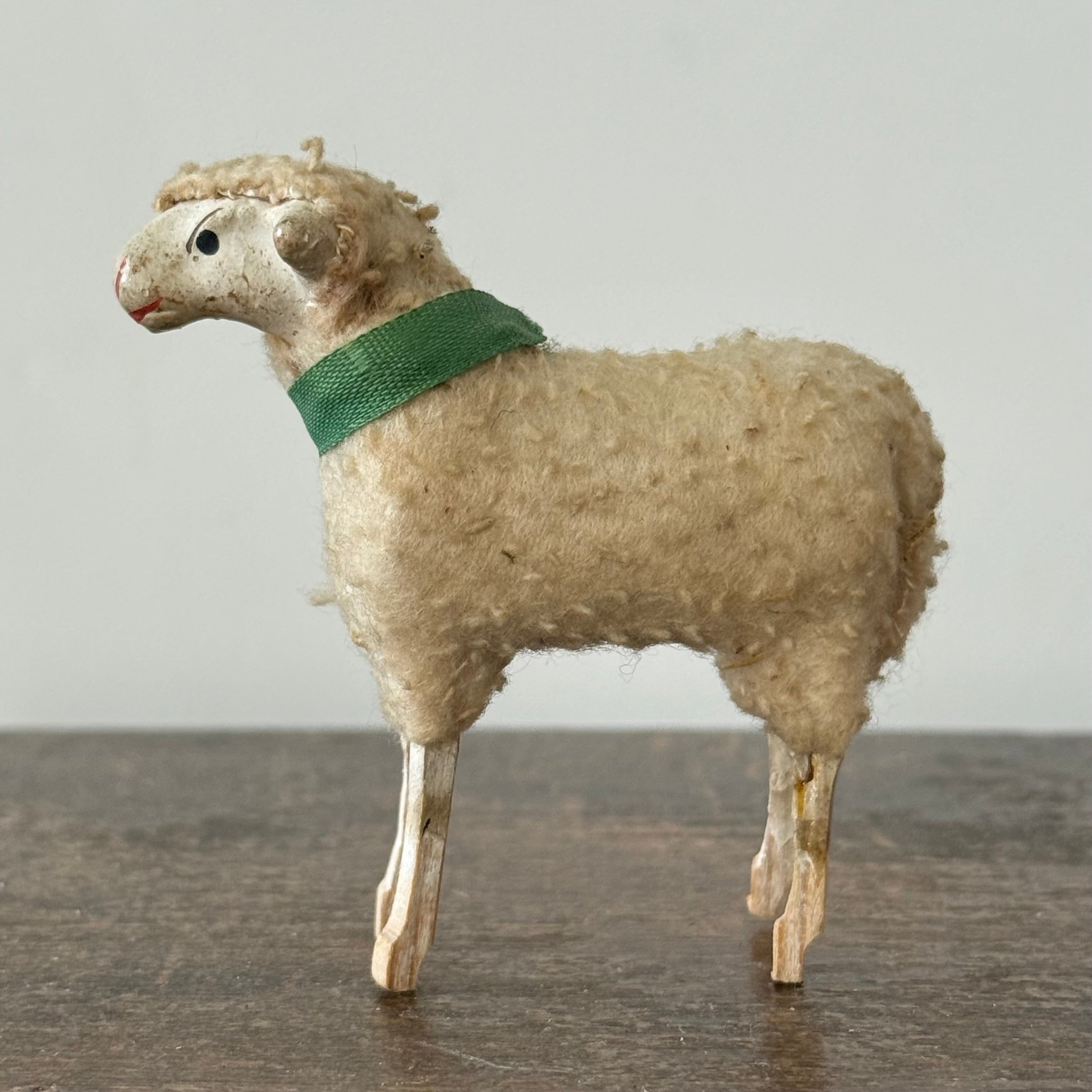 Antique German Putz Sheep Set Erzgebirge Nativity Figures c1920