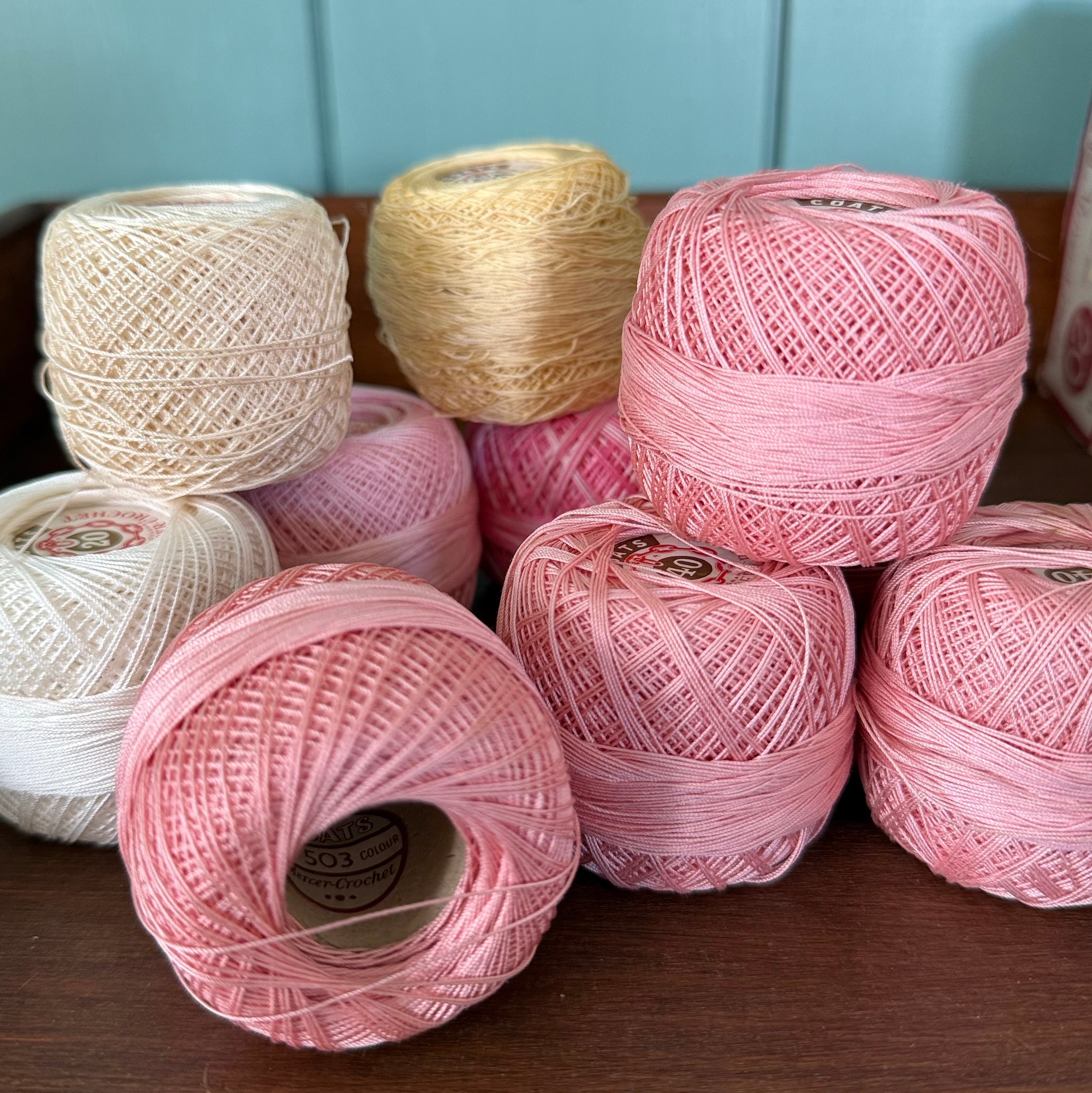 Vintage Coats Mercer-Crochet Cotton Thread Box Mixed Colours Unused