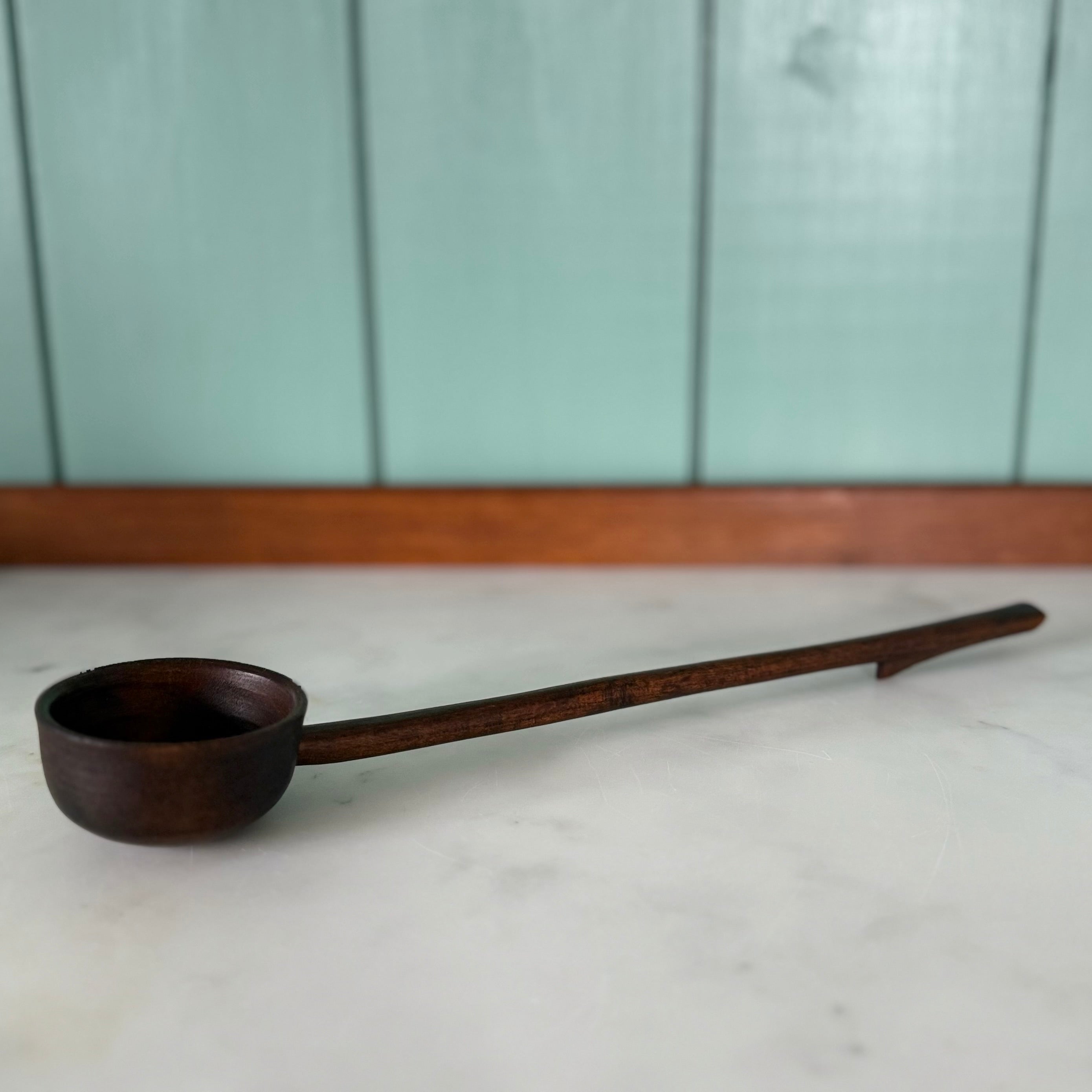 Antique Welsh Cawl Spoon Treen Wooden Ladle