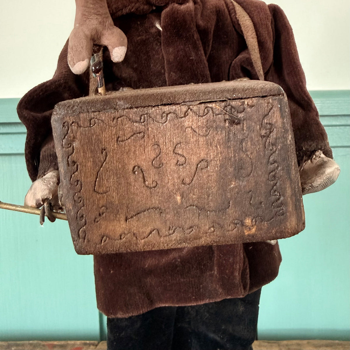 Antique German Organ Grinder Monkey Automaton Recknagel Bisque Head c1900