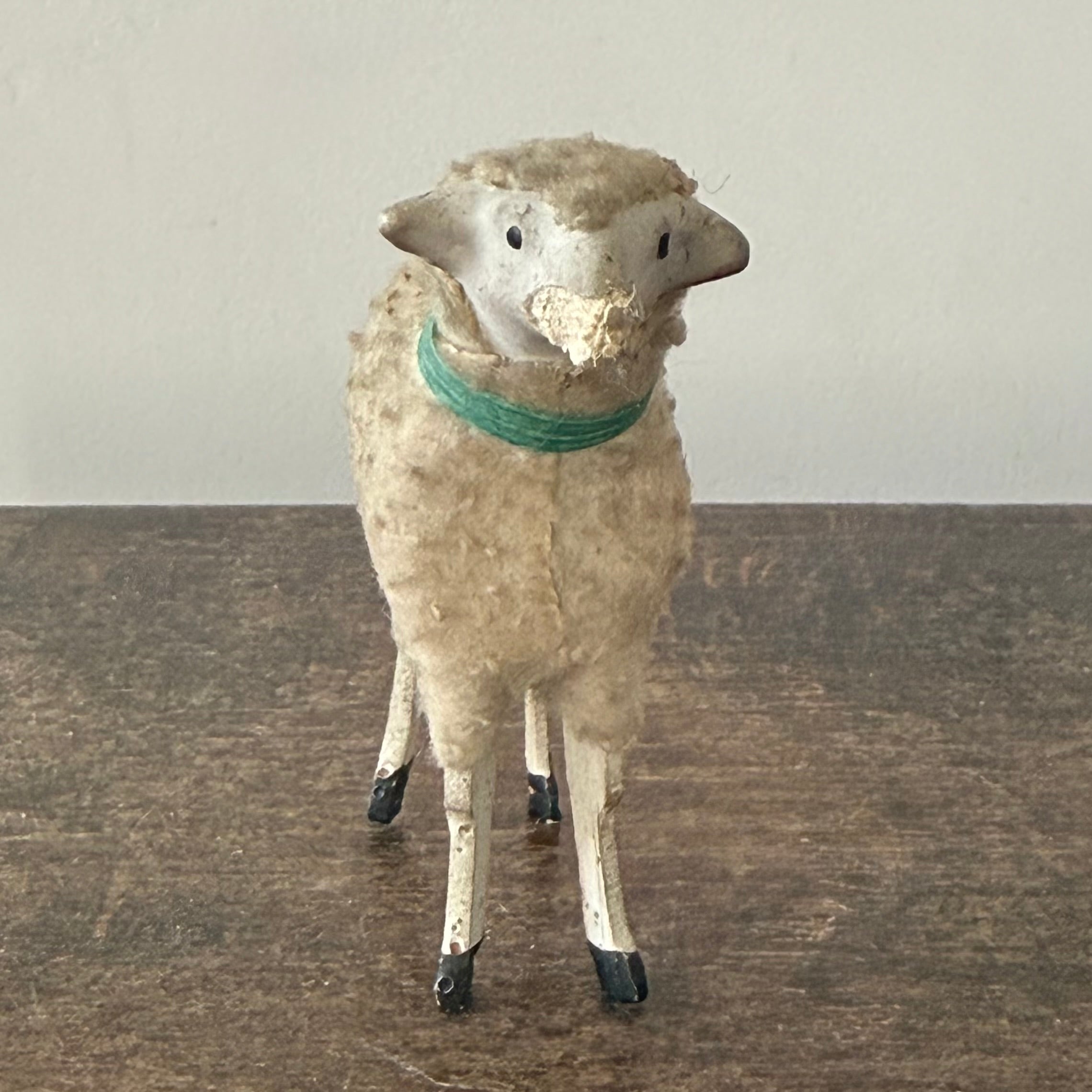 Antique German Putz Sheep Set Erzgebirge Nativity Figures c1920