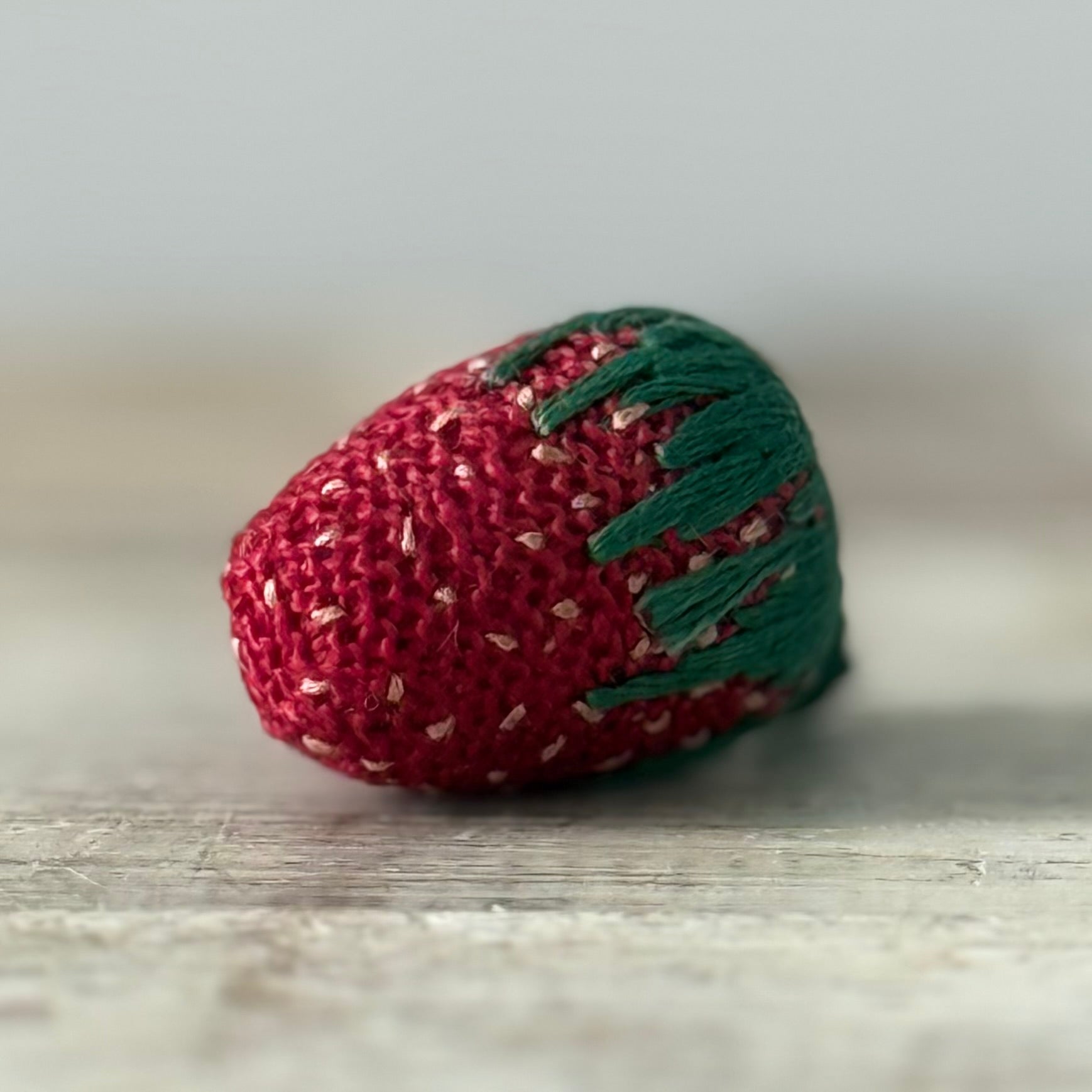 Antique Small Hand-Worked Strawberry Emery