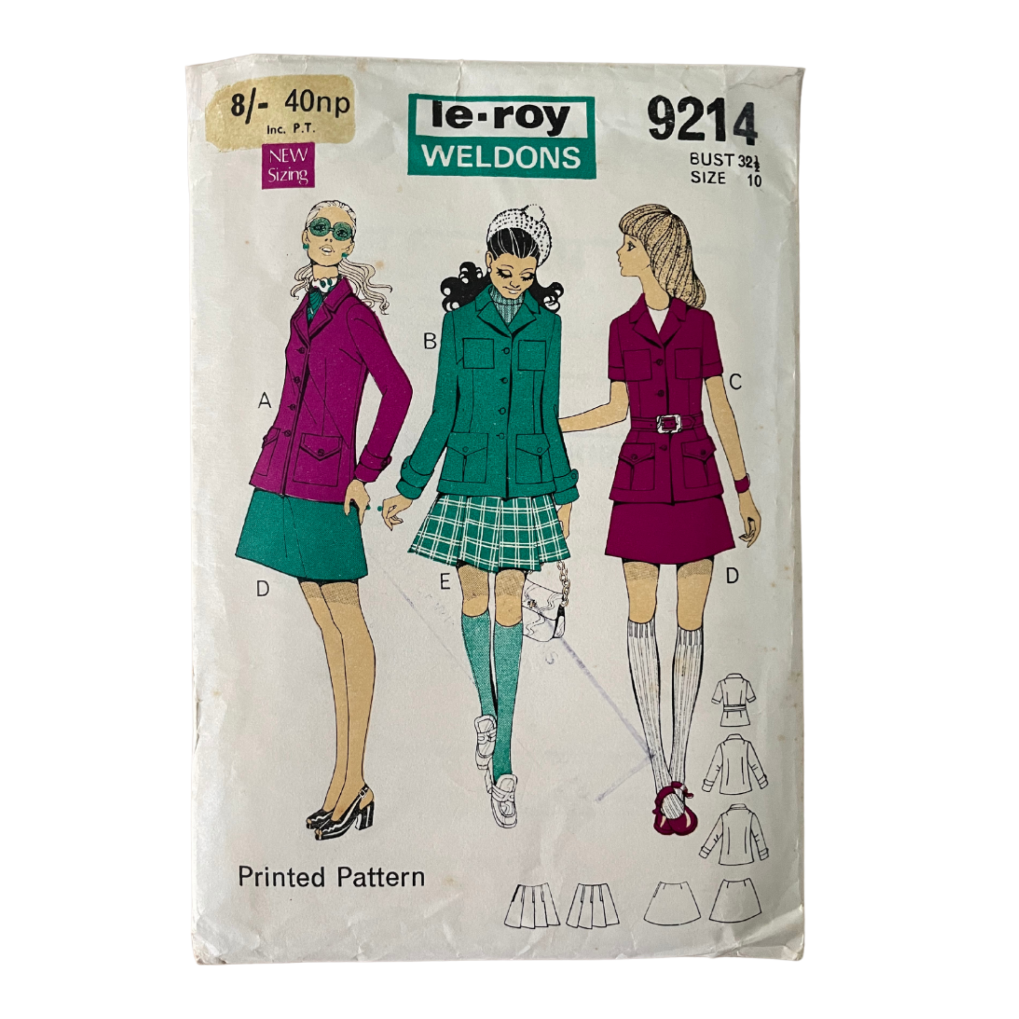 Le Roy Weldons 9214 Womens Size 8 UK Jacket Skirt