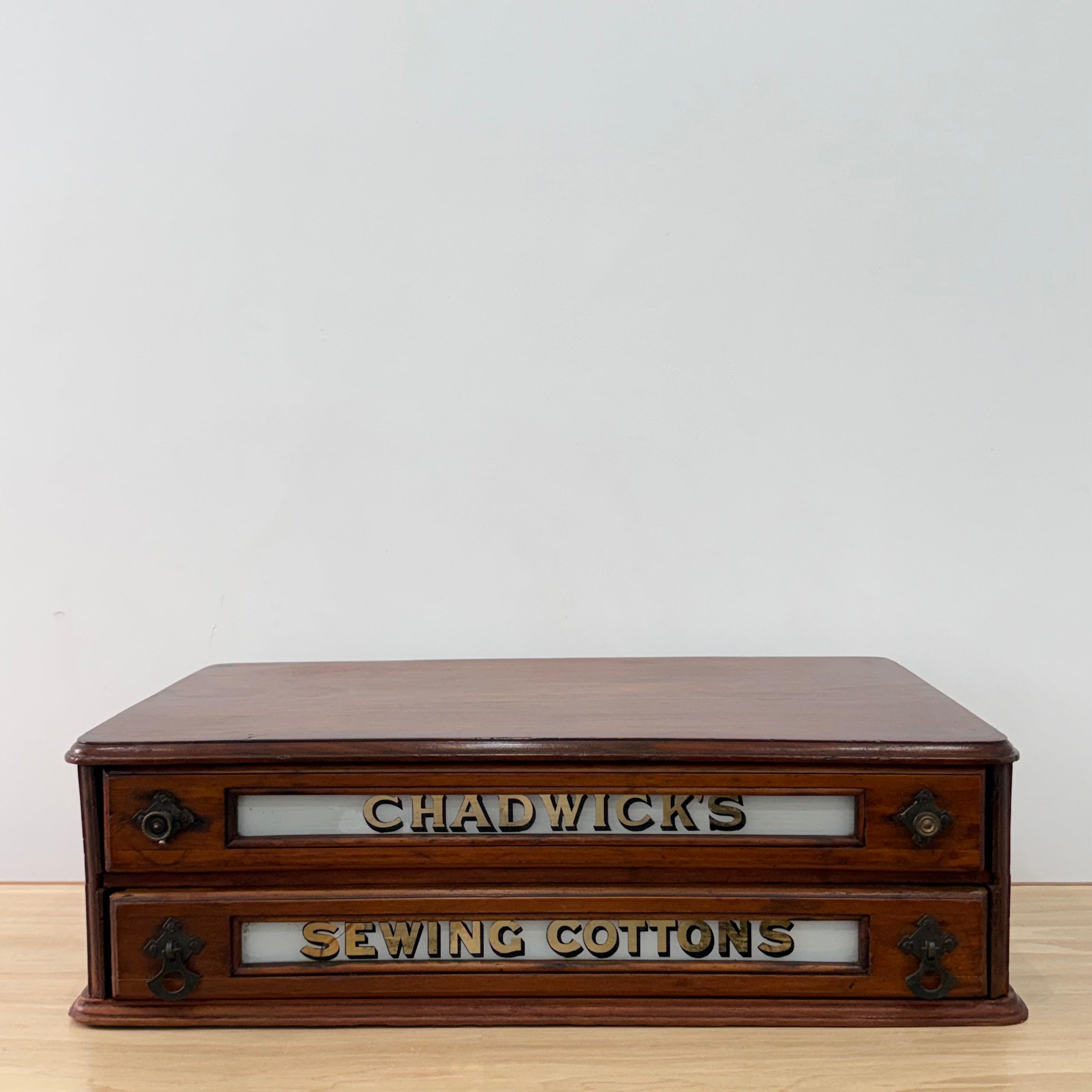 Early 20th Century Chadwick’s Sewing Cottons Shop Display Cabinet with Thread