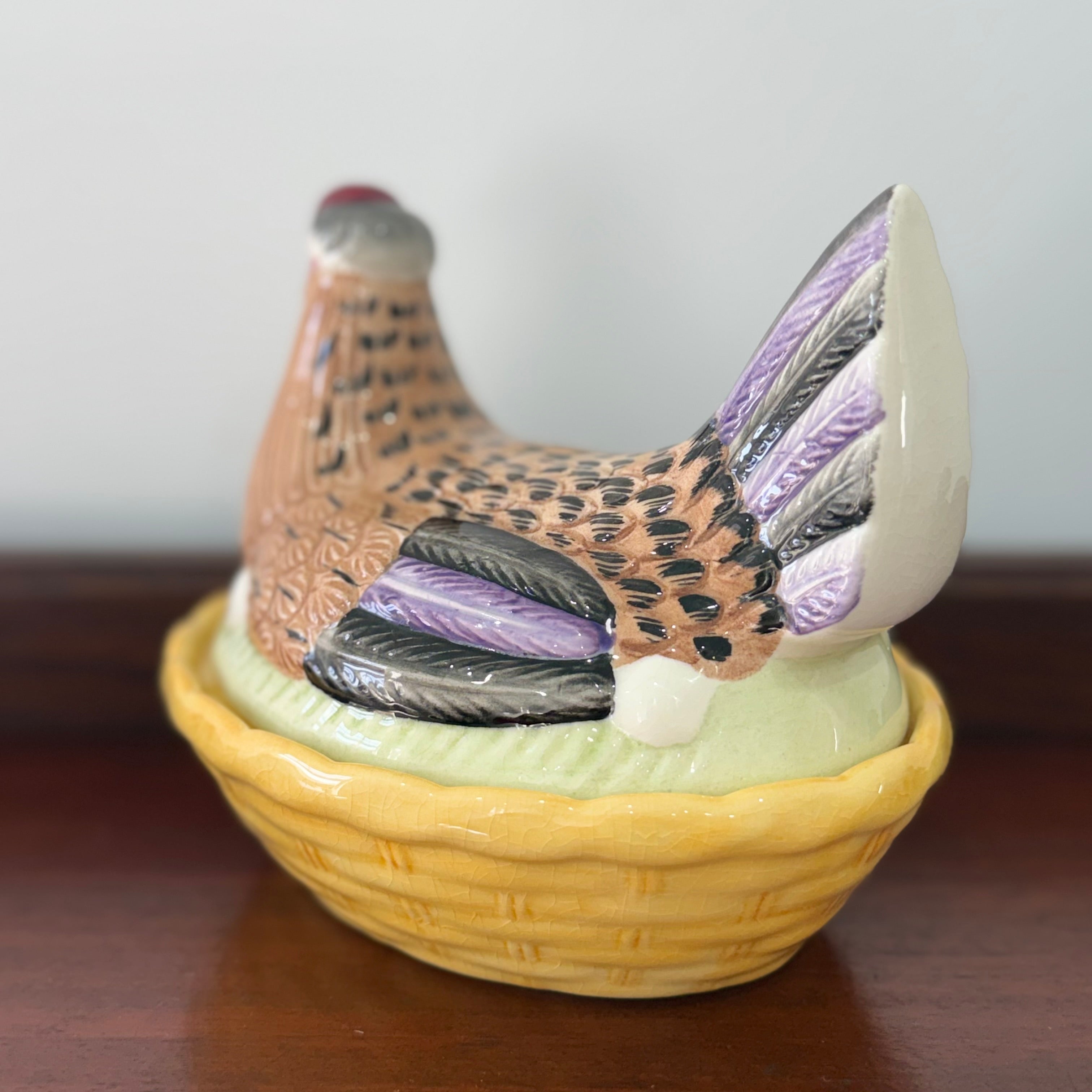 Vintage Ceramic Hen on Nest Egg Dish Chicken Tureen Kitchenalia