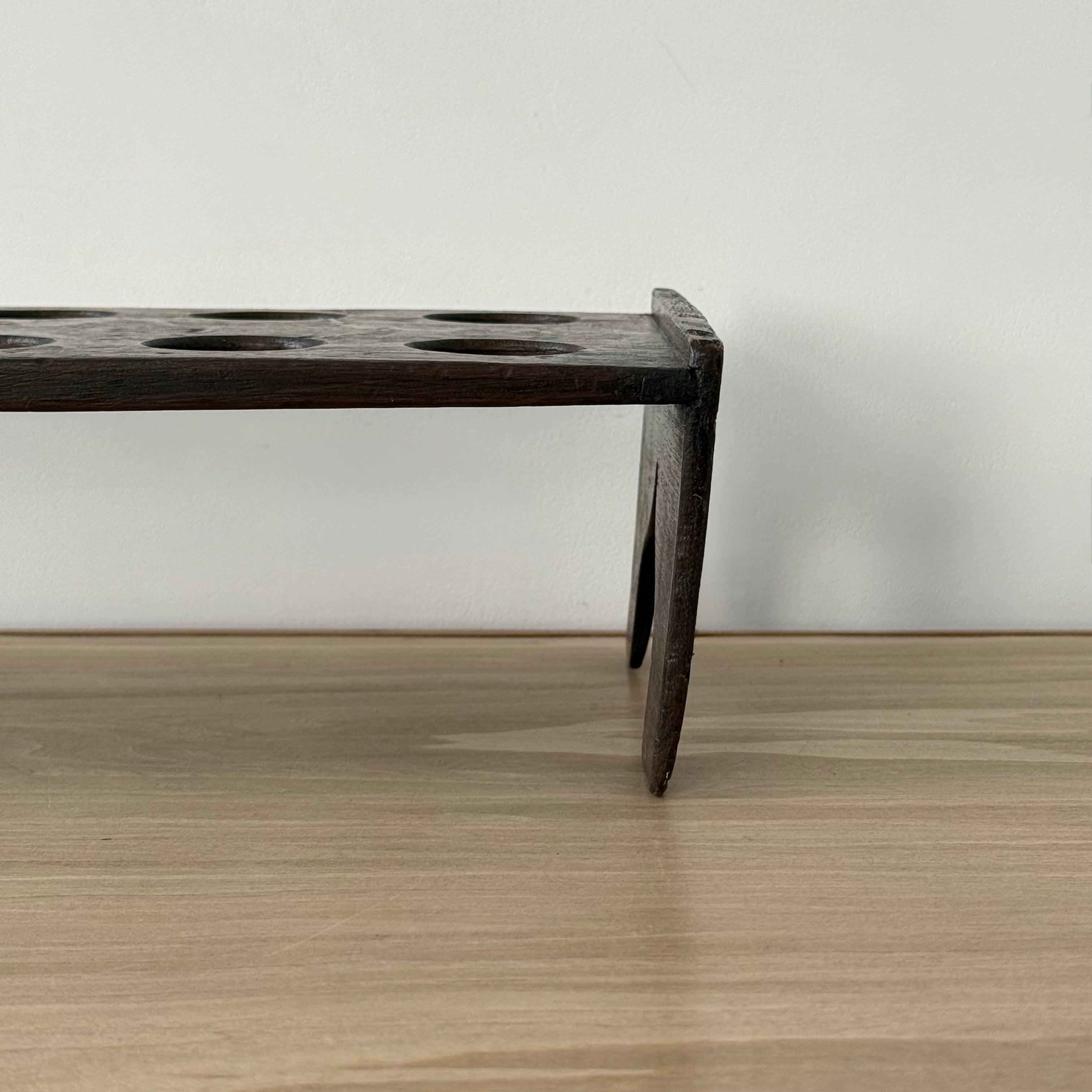 Antique Wooden Egg Rack Stand – 12 Hole Farmhouse Kitchen Storage