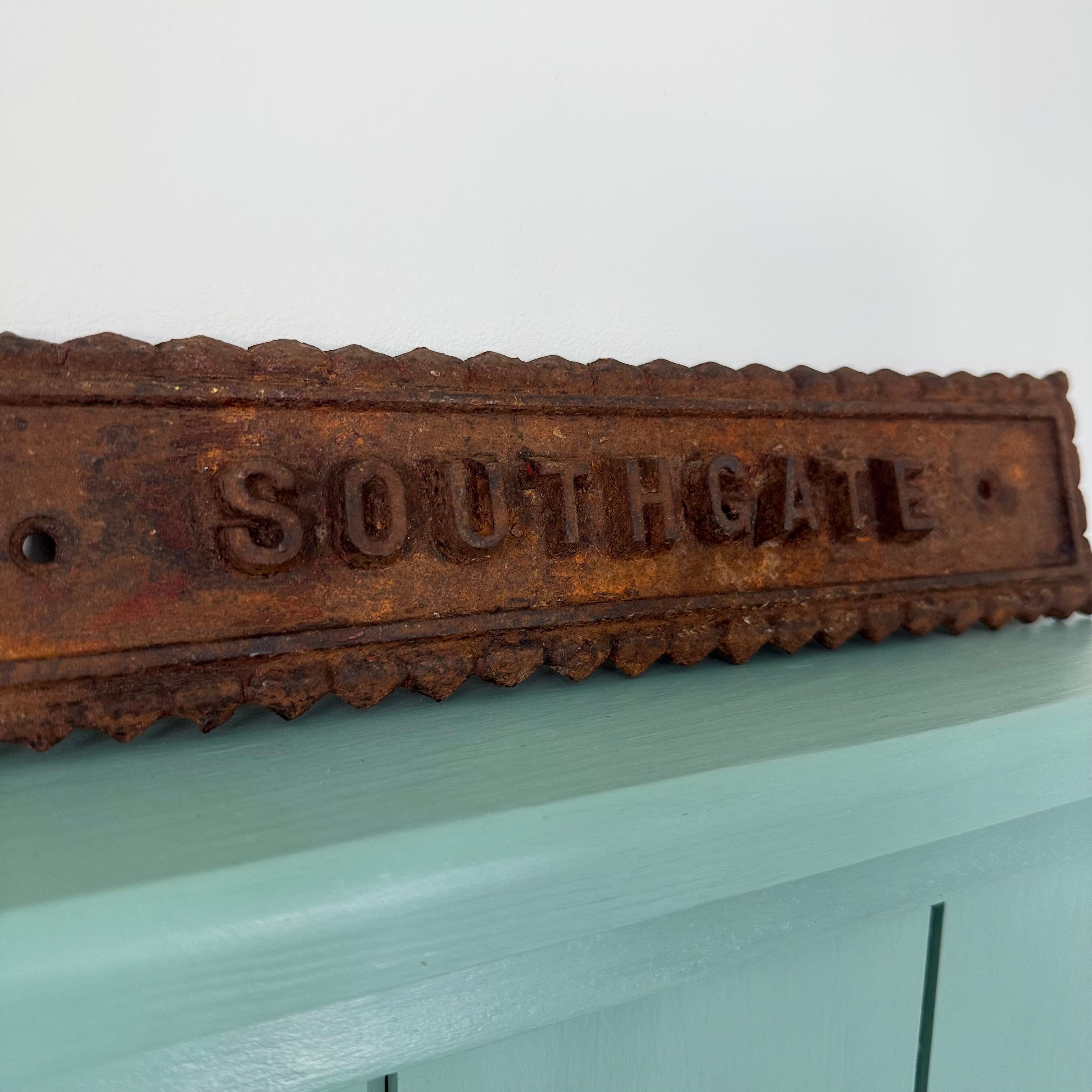 Antique Cast Iron Southgate Street Sign Plaque