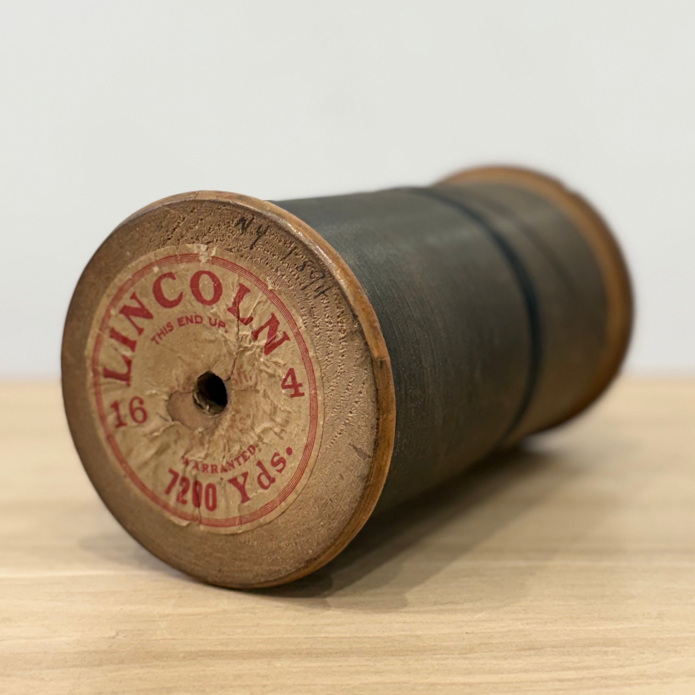 Victorian Edwardian Lincolns Four Cord Wooden Thread Reel 7200yd Coats
