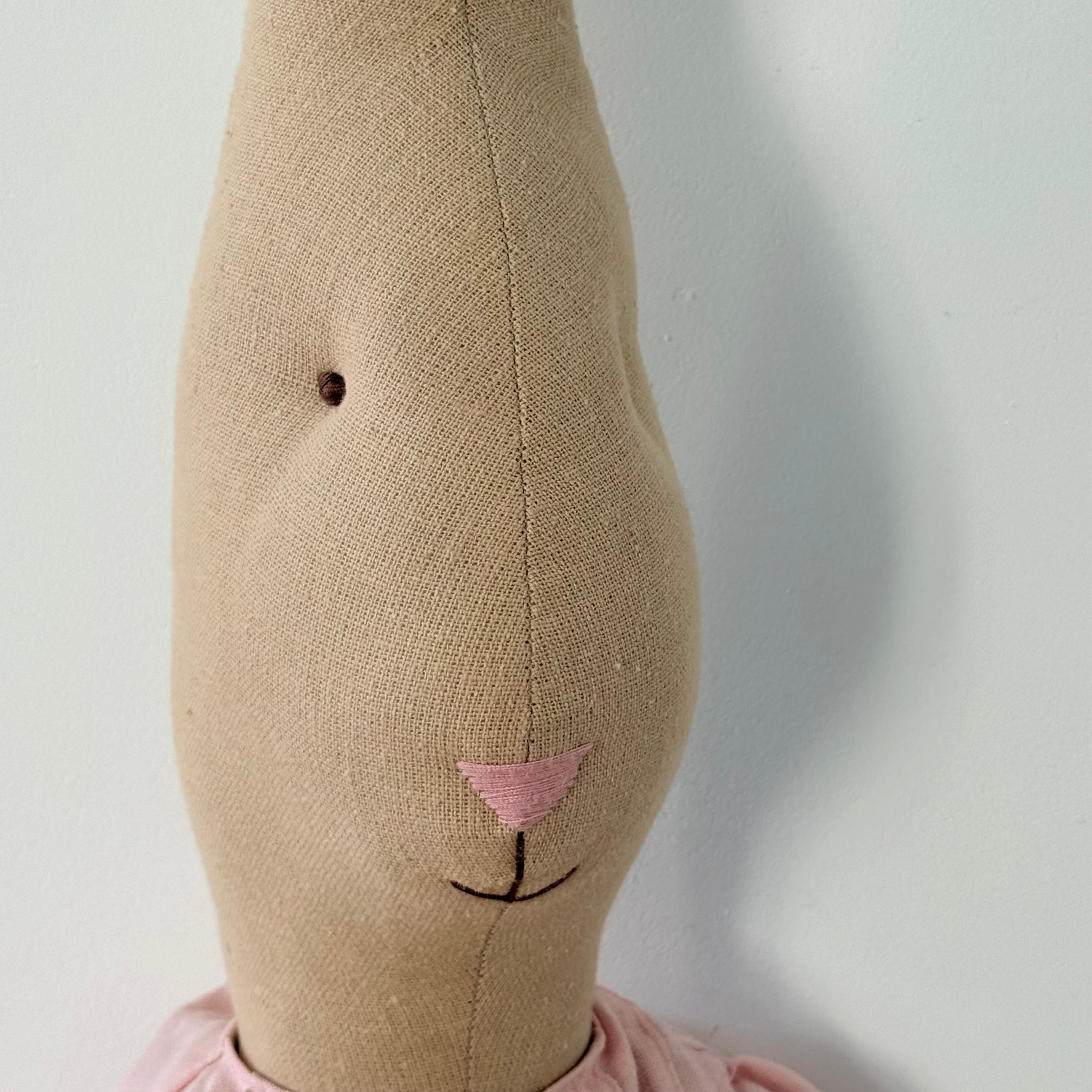 Maileg Giant Bunny 125cm Pink Linen Dress XL Soft Toy Display Piece