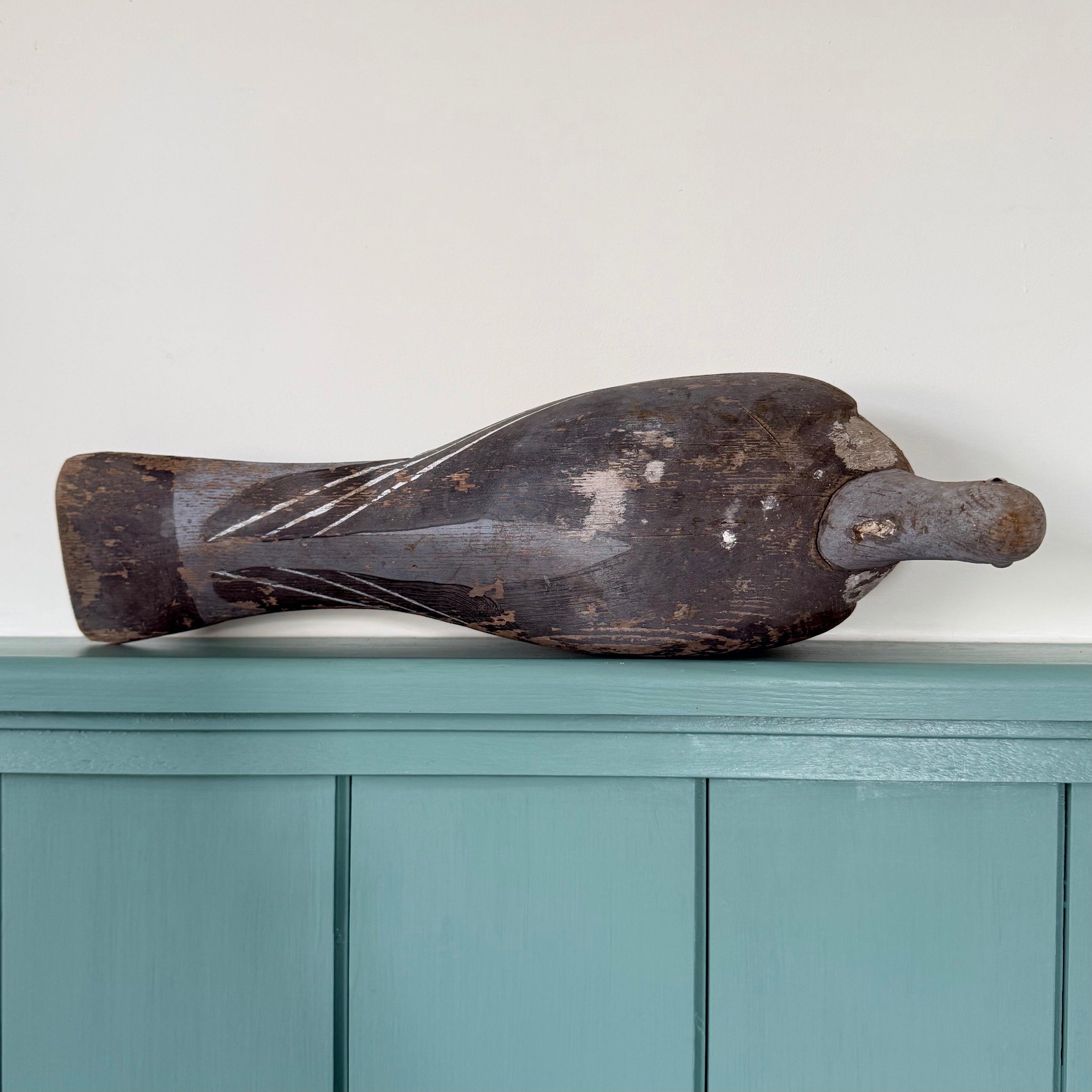 Antique Wooden Pigeon Decoy with Original Paint