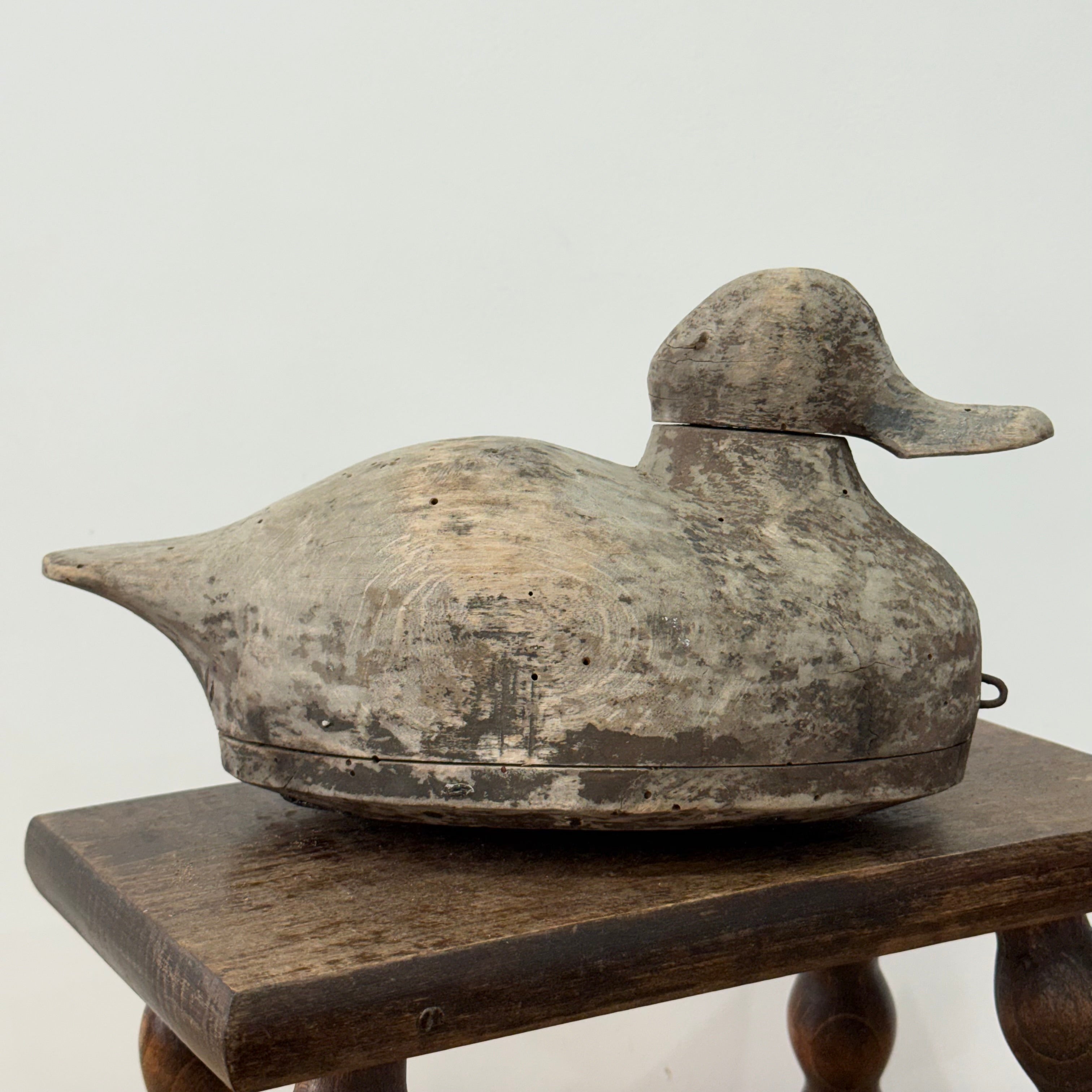 Antique Wooden Duck Decoy Folk Art Hand Carved Shooting Decoy