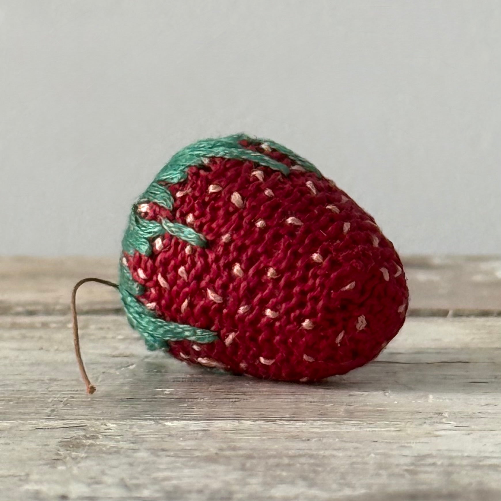 Antique Small Hand-Worked Strawberry Emery