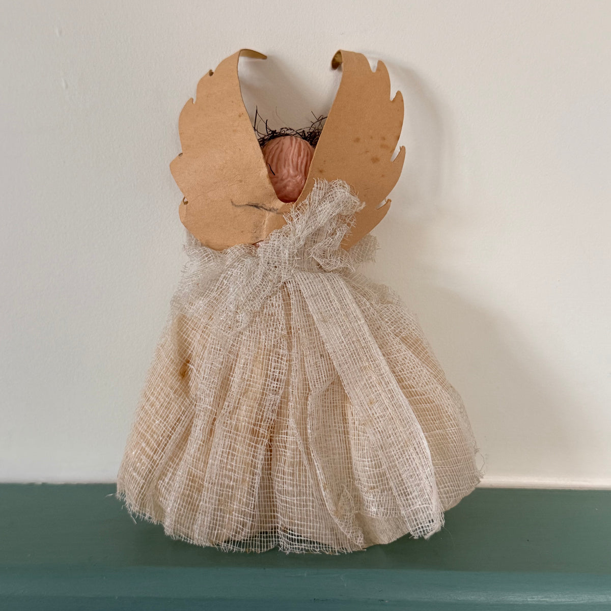 Vintage Christmas Tree Angel with Gold Wings c.1950s–1960s