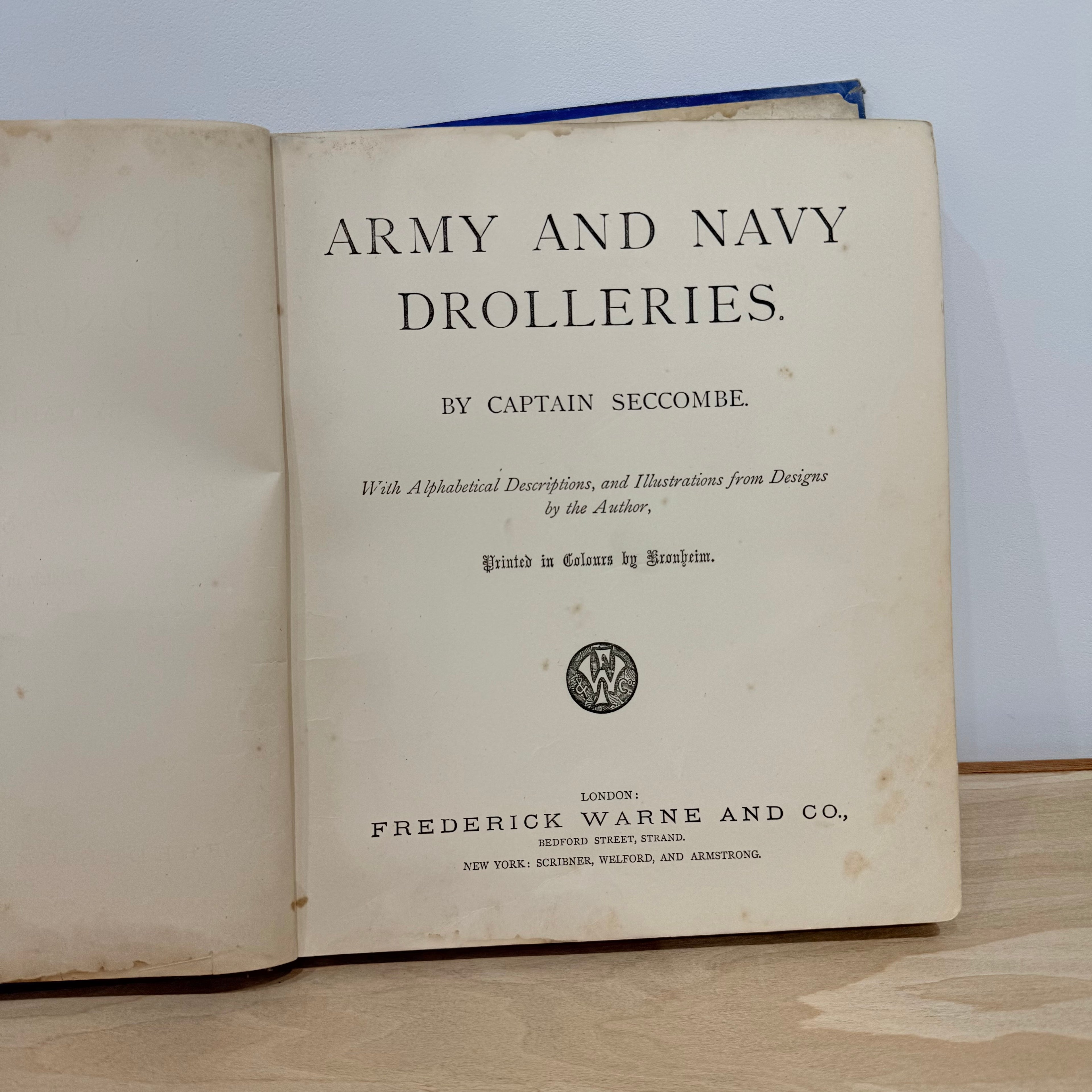 Army and Navy Drolleries Captain Seccombe Victorian Colour Plate Book