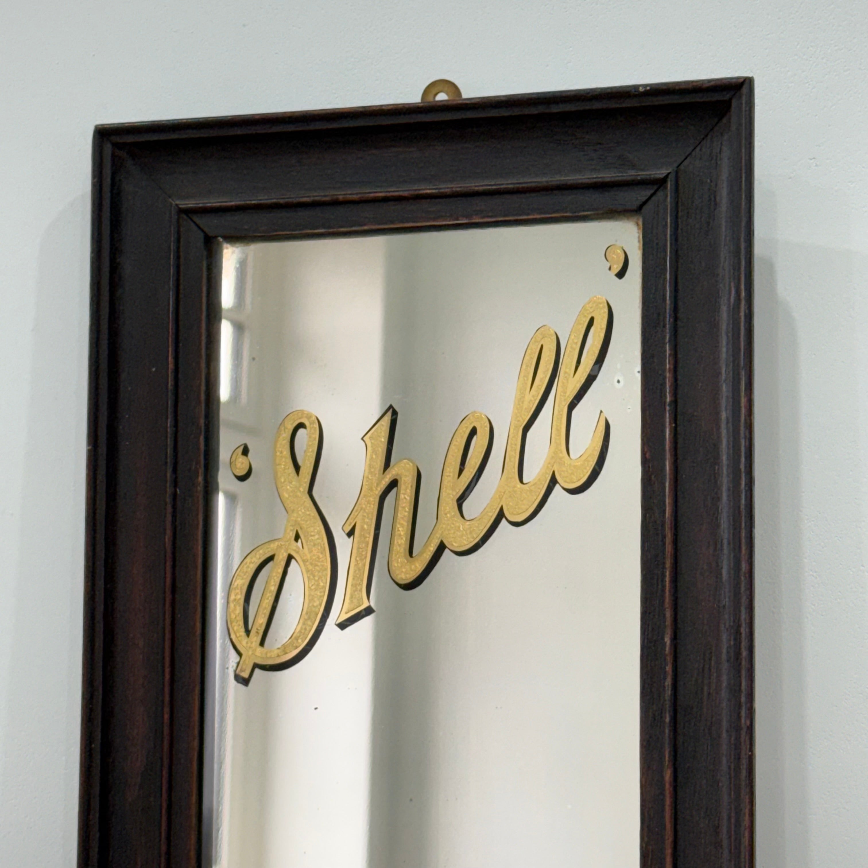 Vintage Shell Petrol Advertising Mirror Royal Warrant British Petroleum BP 1930s