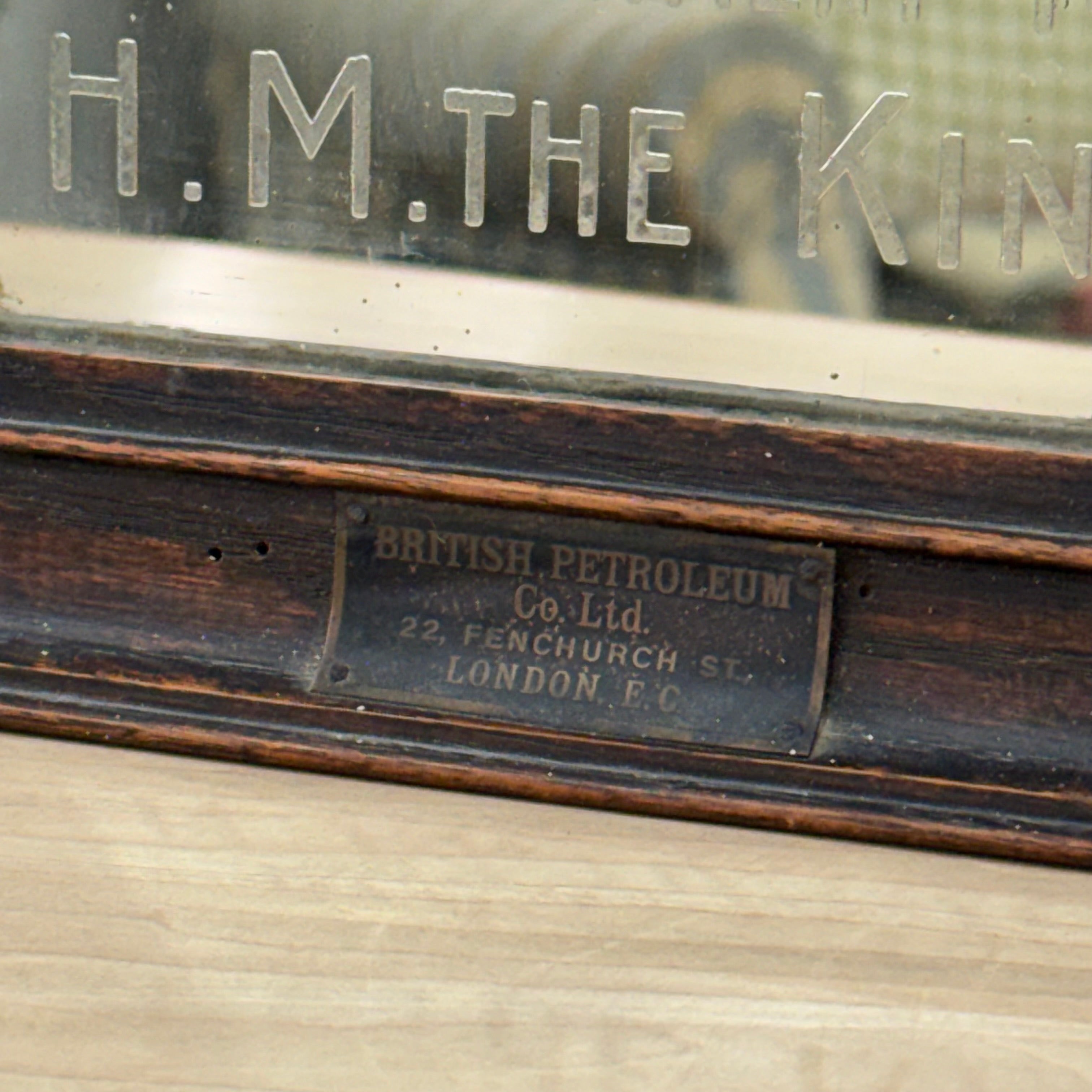 Vintage Shell Petrol Advertising Mirror Royal Warrant British Petroleum BP 1930s