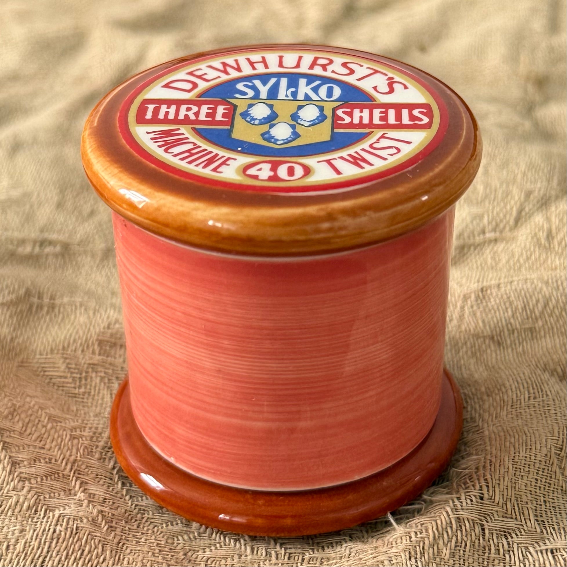Dewhurst’s Sylko Three Shells Ceramic Cotton Reel Pot
