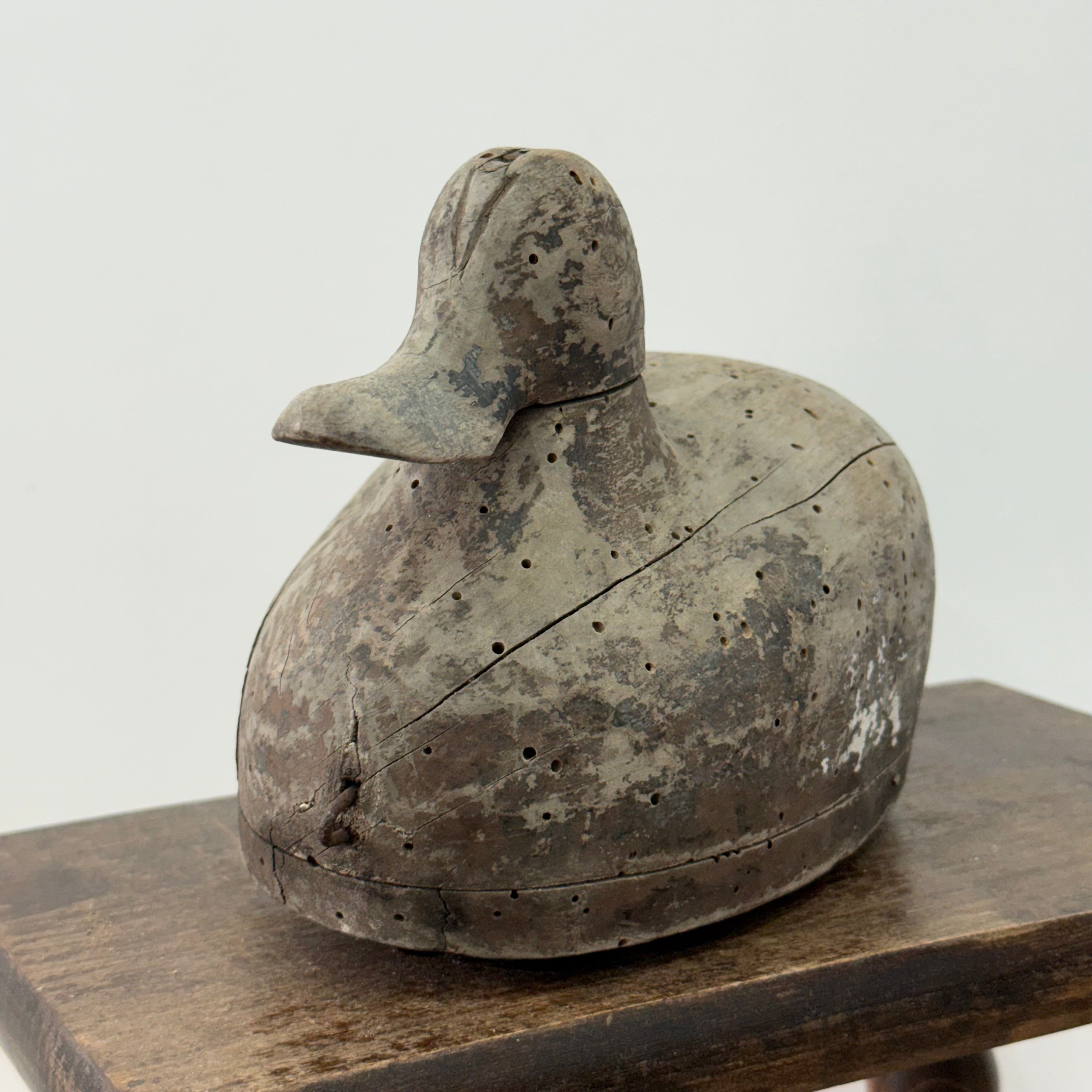 Antique Wooden Duck Decoy Folk Art Hand Carved Shooting Decoy