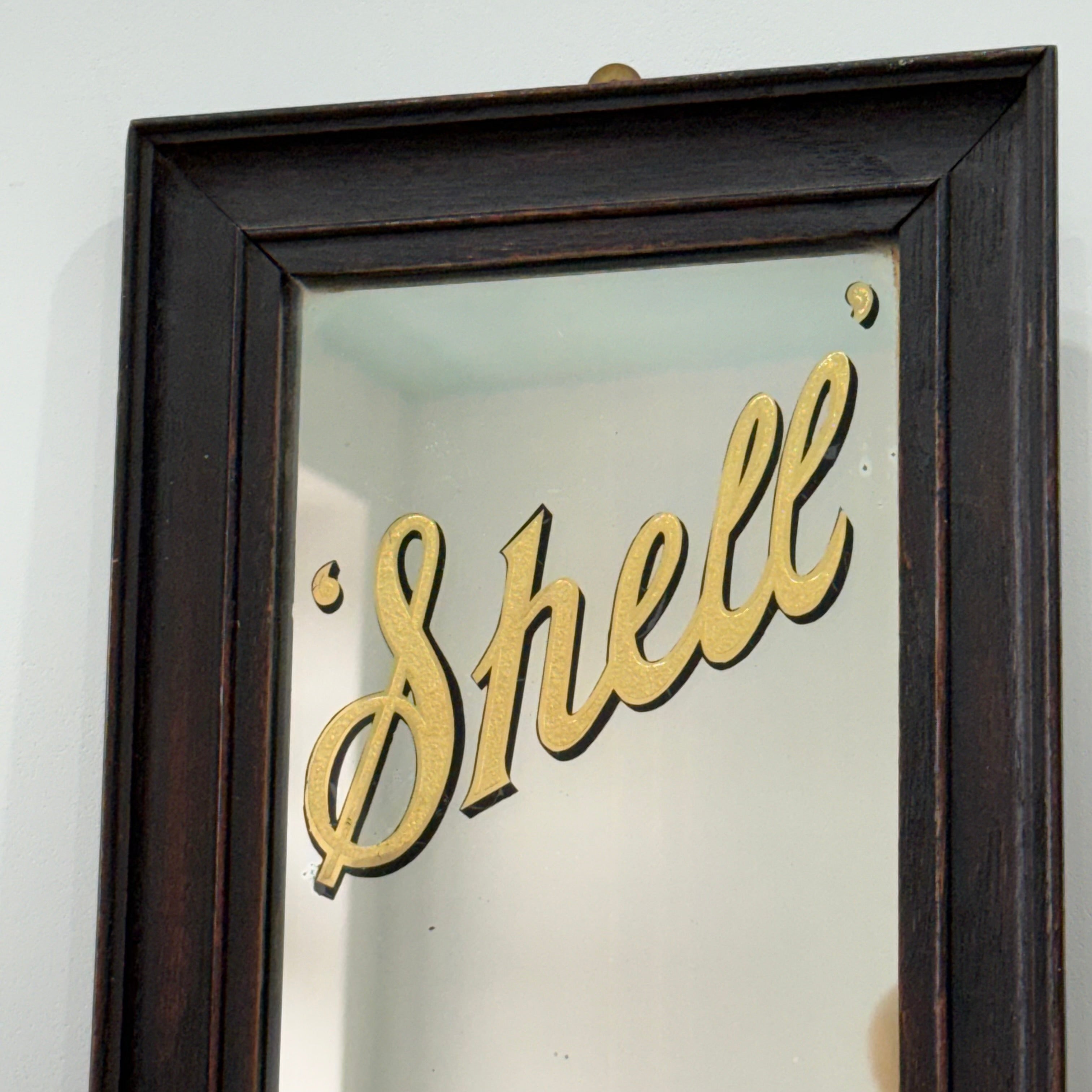 Vintage Shell Petrol Advertising Mirror Royal Warrant British Petroleum BP 1930s