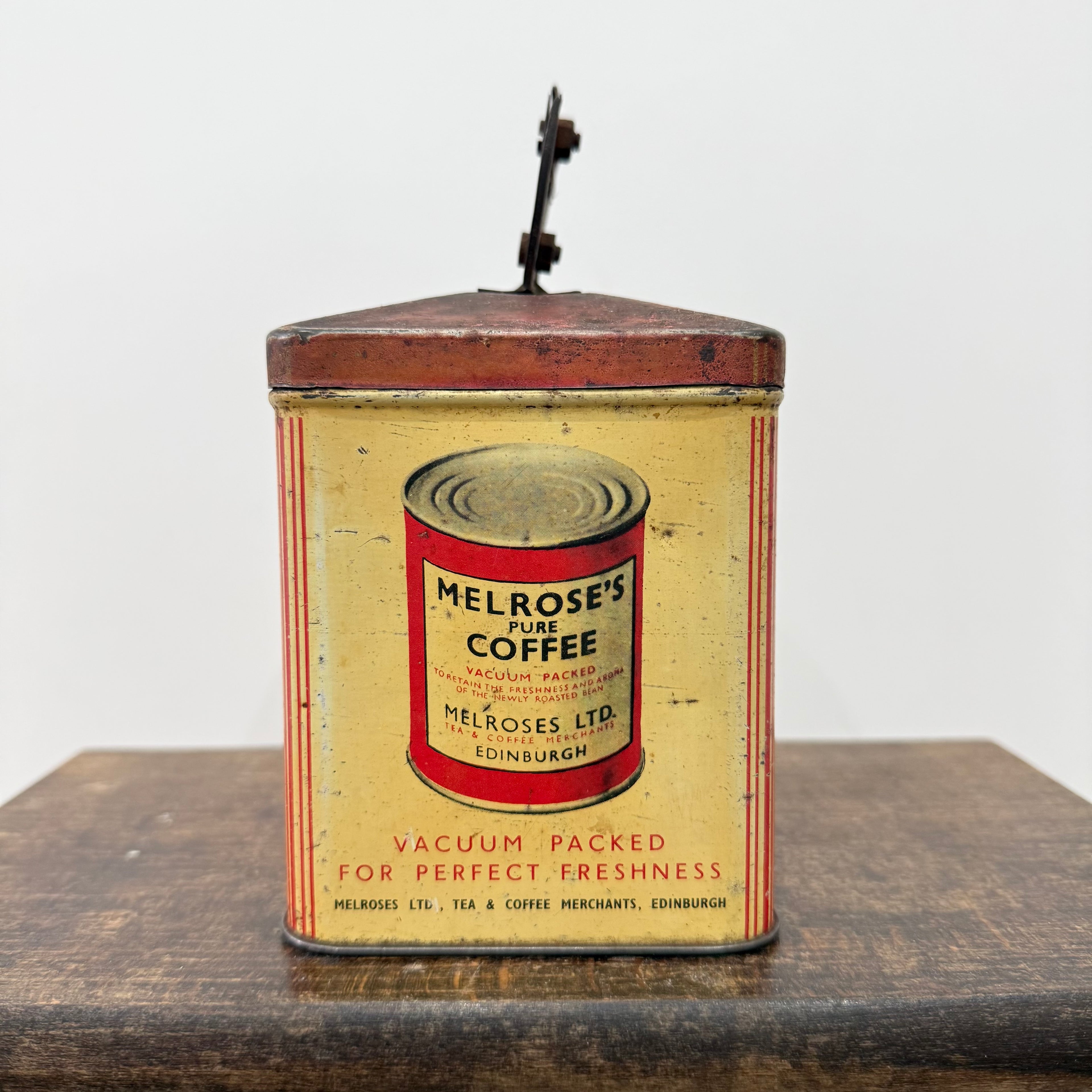 Melrose’s Tea & Coffee Grocer’s String Tin Counter Top Edinburgh
