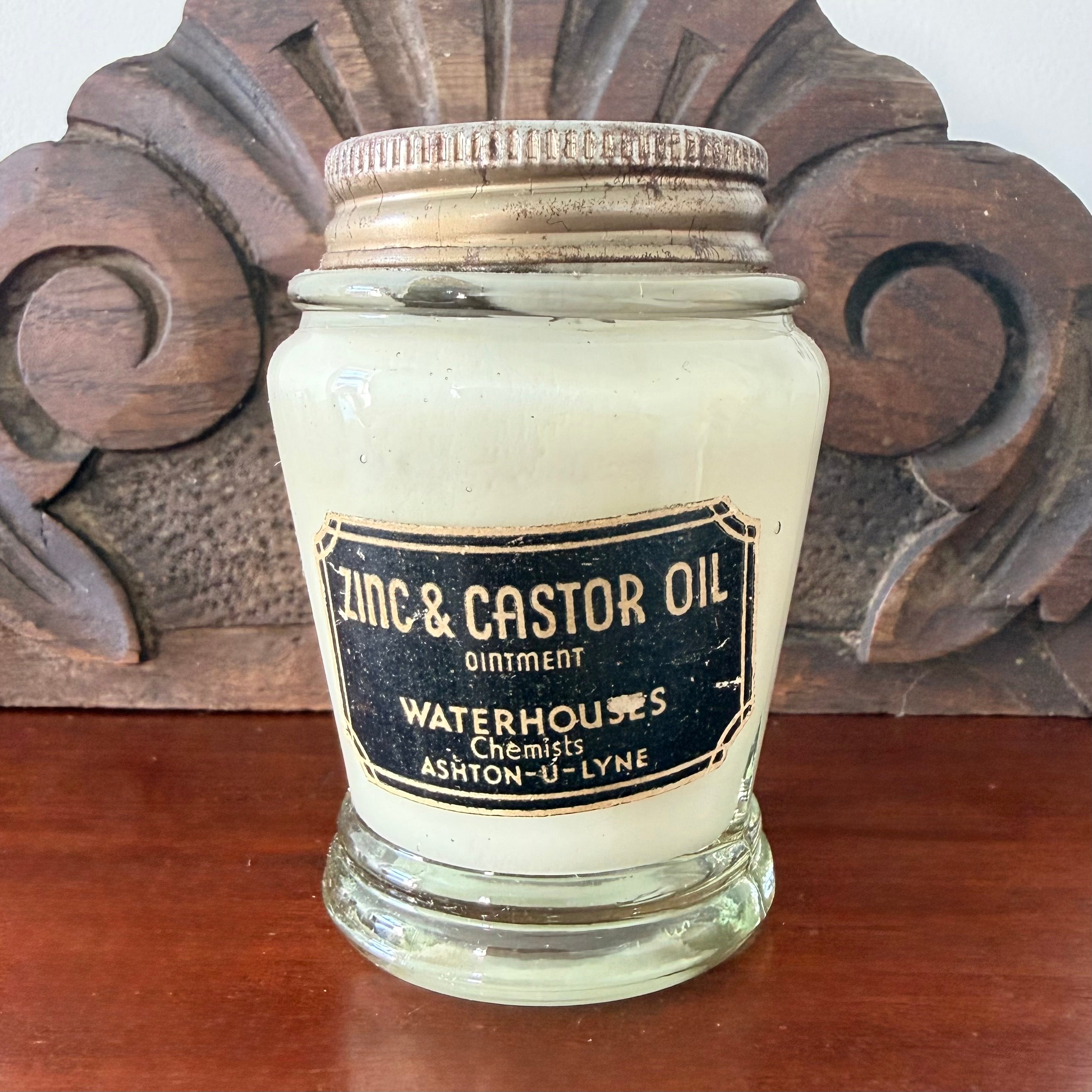 Vintage Zinc & Castor Oil Ointment Jar Waterhouse’s Chemist UK