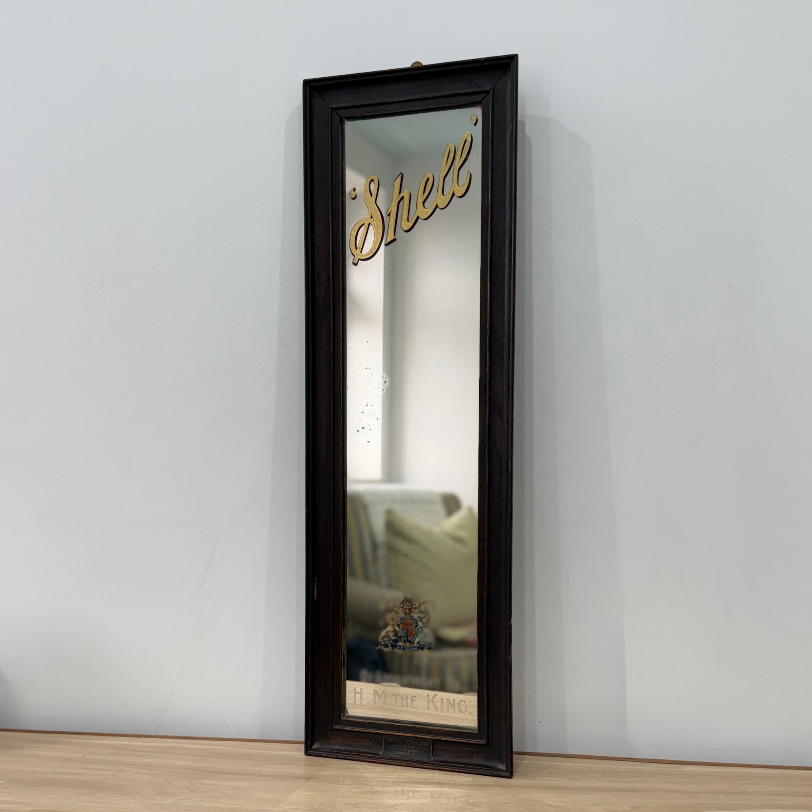 Vintage Shell Petrol Advertising Mirror Royal Warrant British Petroleum BP 1930s