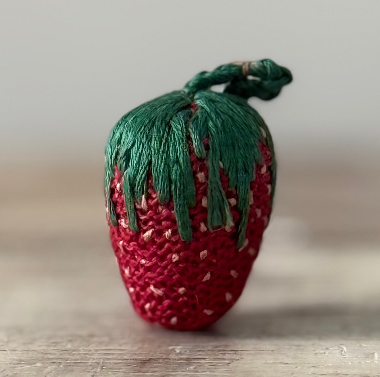 Antique Small Hand-Worked Strawberry Emery