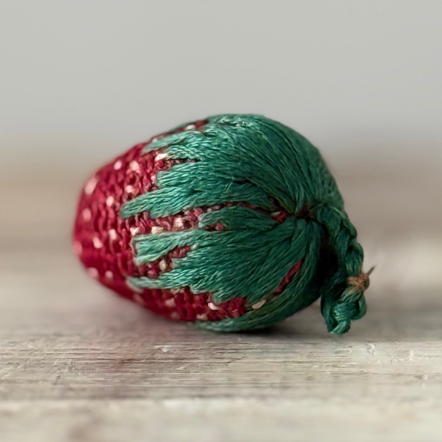 Antique Small Hand-Worked Strawberry Emery