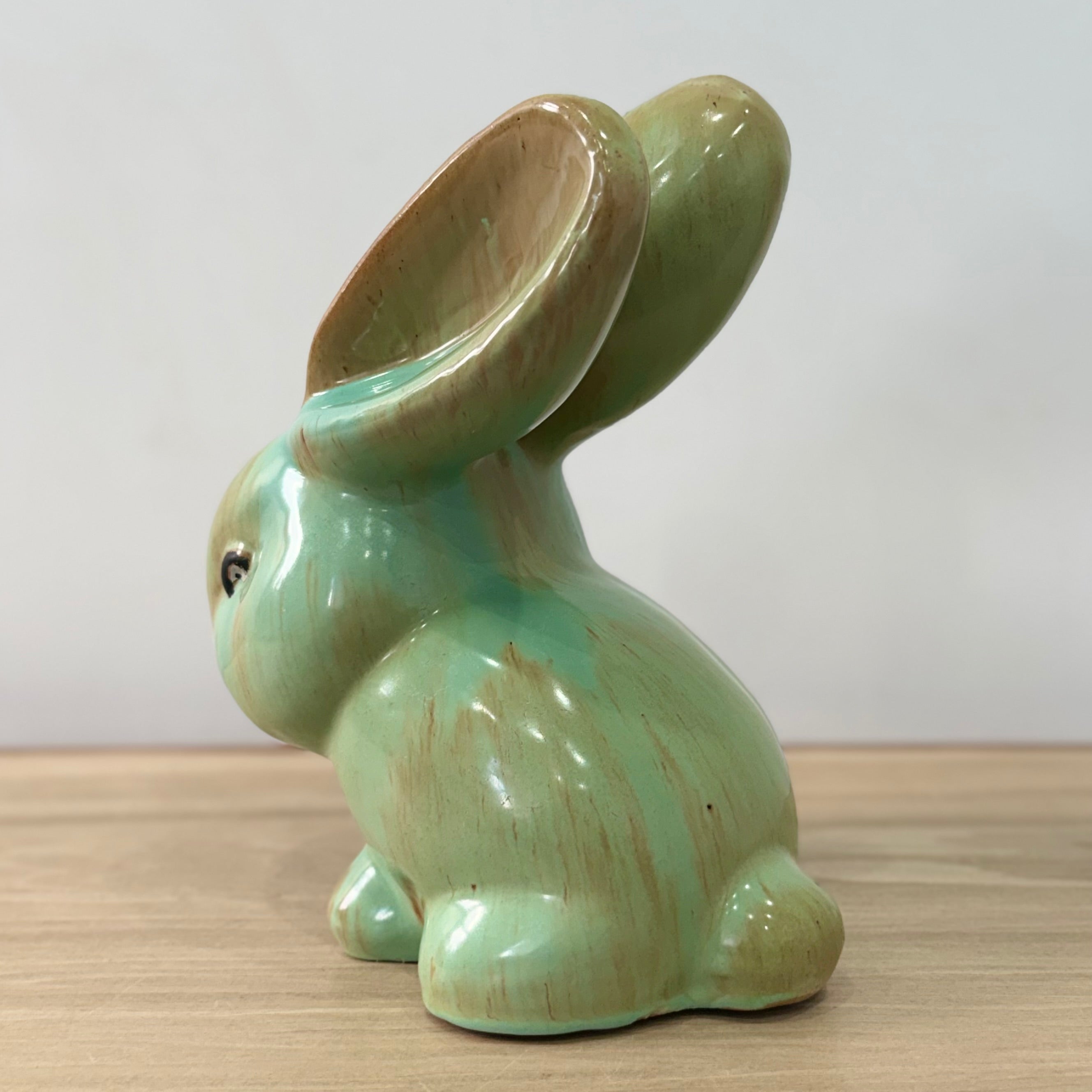 Extra Large Vintage Green Pottery Rabbit Denby SylvaC Style Mid Century