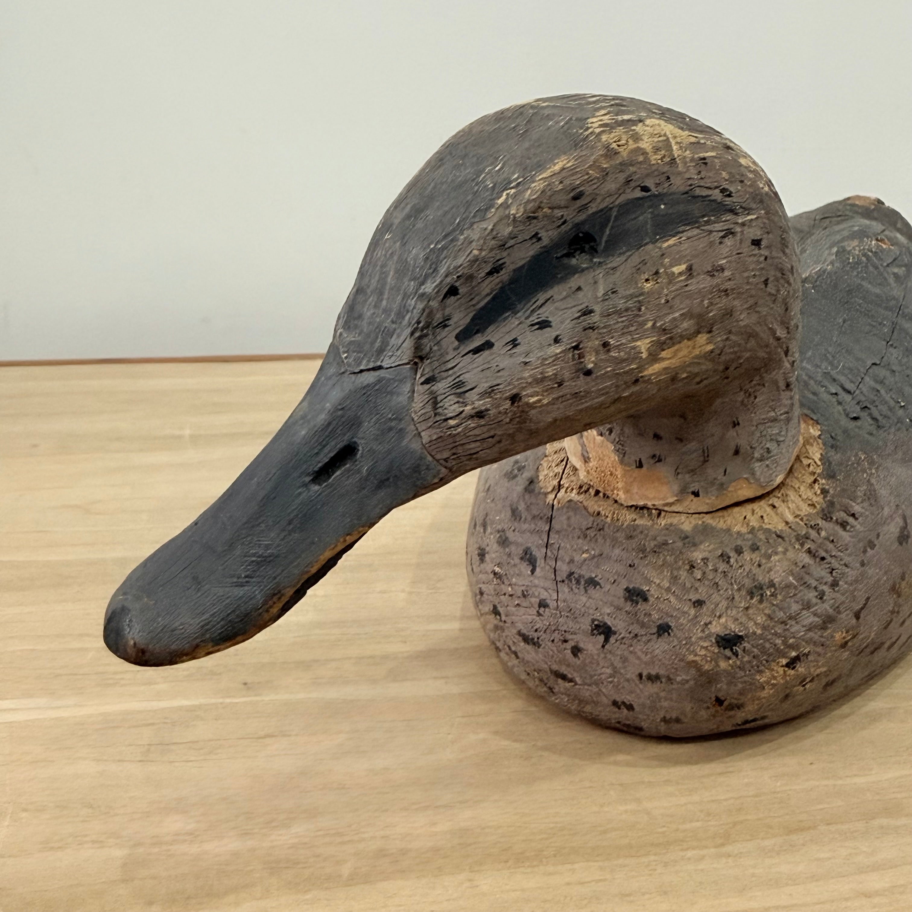 Primitive Folk Art Wooden Duck Decoy Hand Carved British 37cm