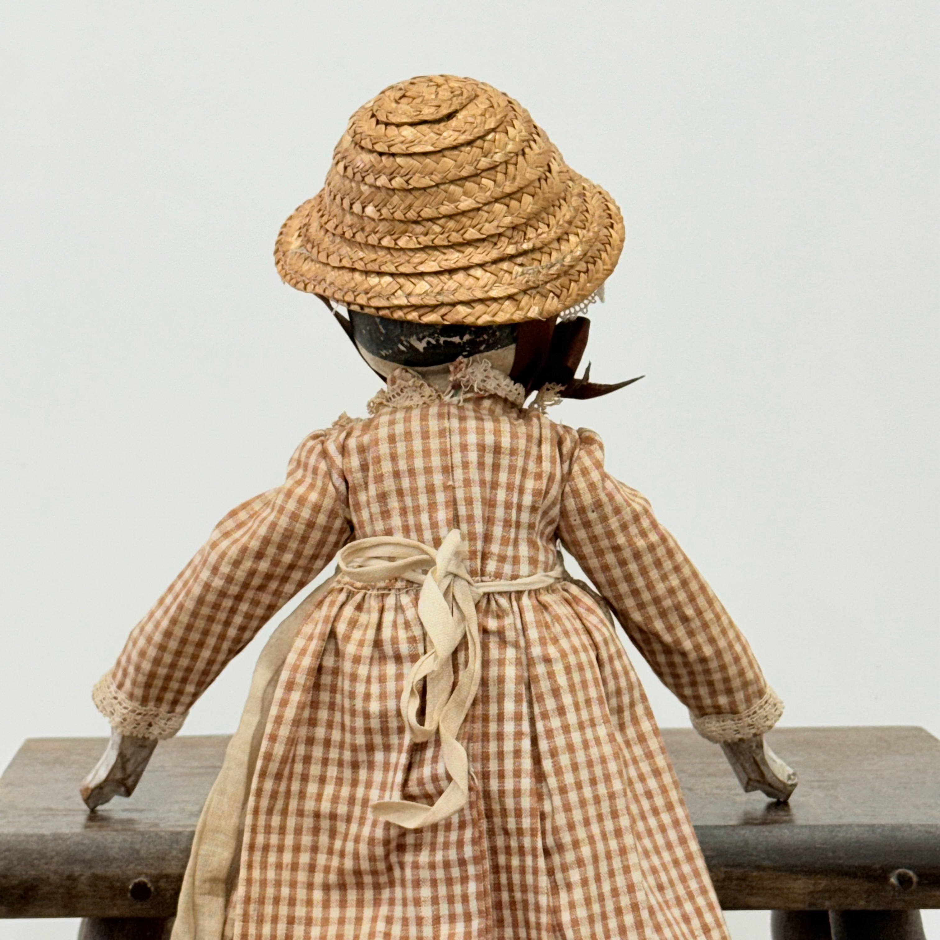 Victorian Peg Doll Folk Art Wooden Doll c1900