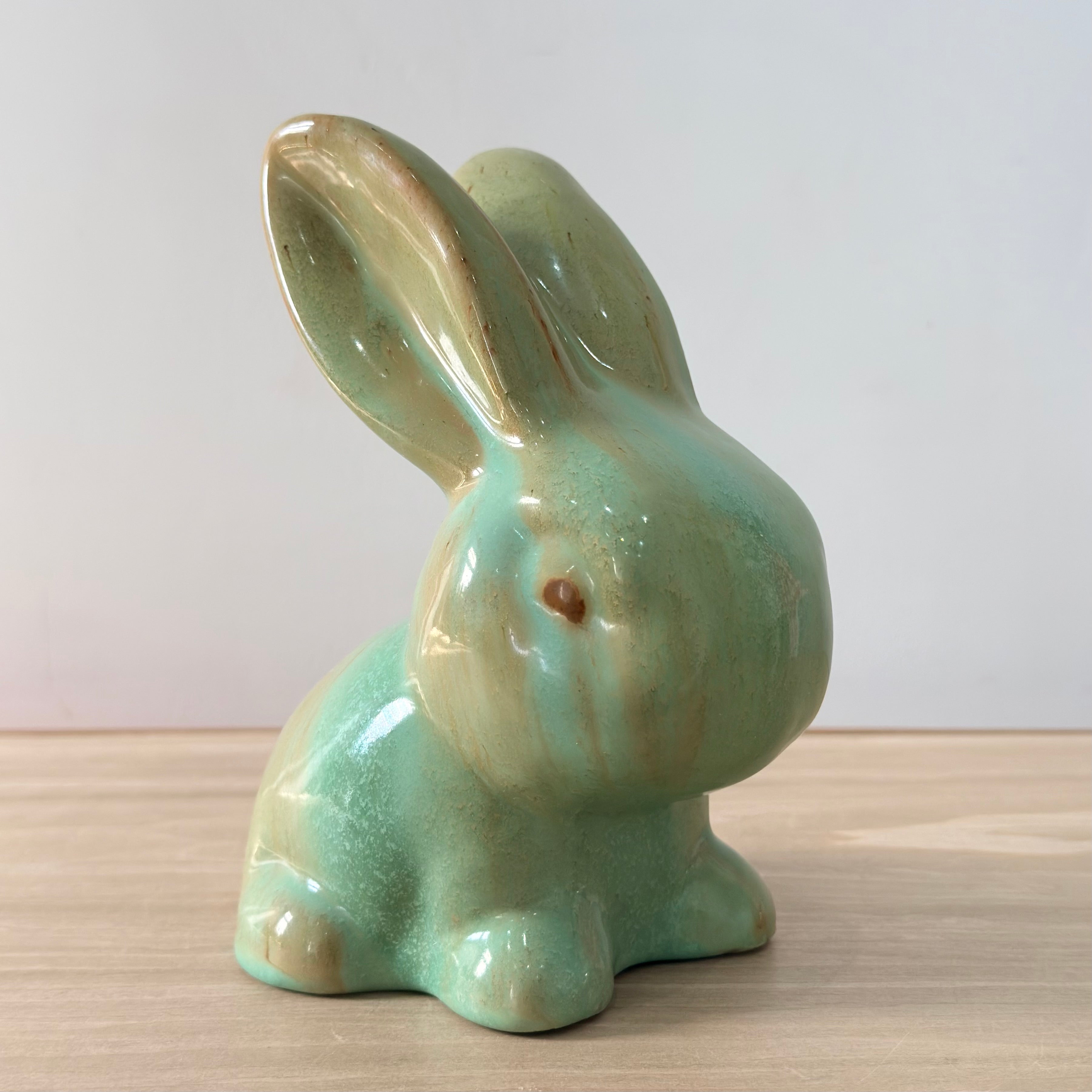 Vintage Green Rabbit Denby SylvaC Style Mid Century Ornament 17 cm