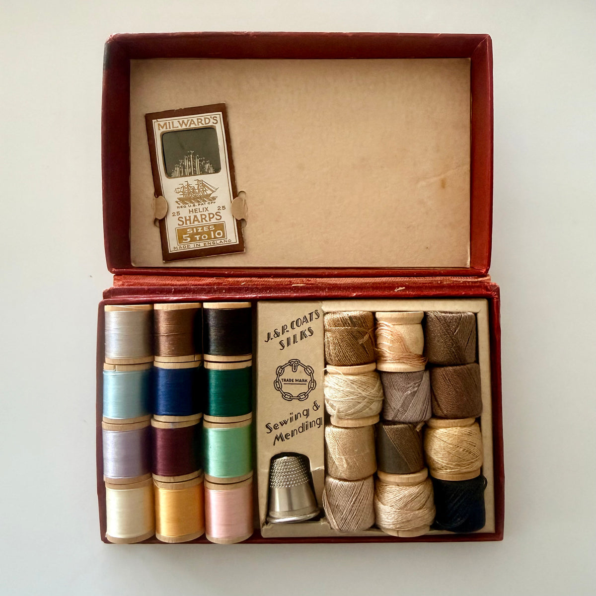 RESERVED: 1930s J. & P. Coats Sewing & Mending Companion Boxed Sewing Kit