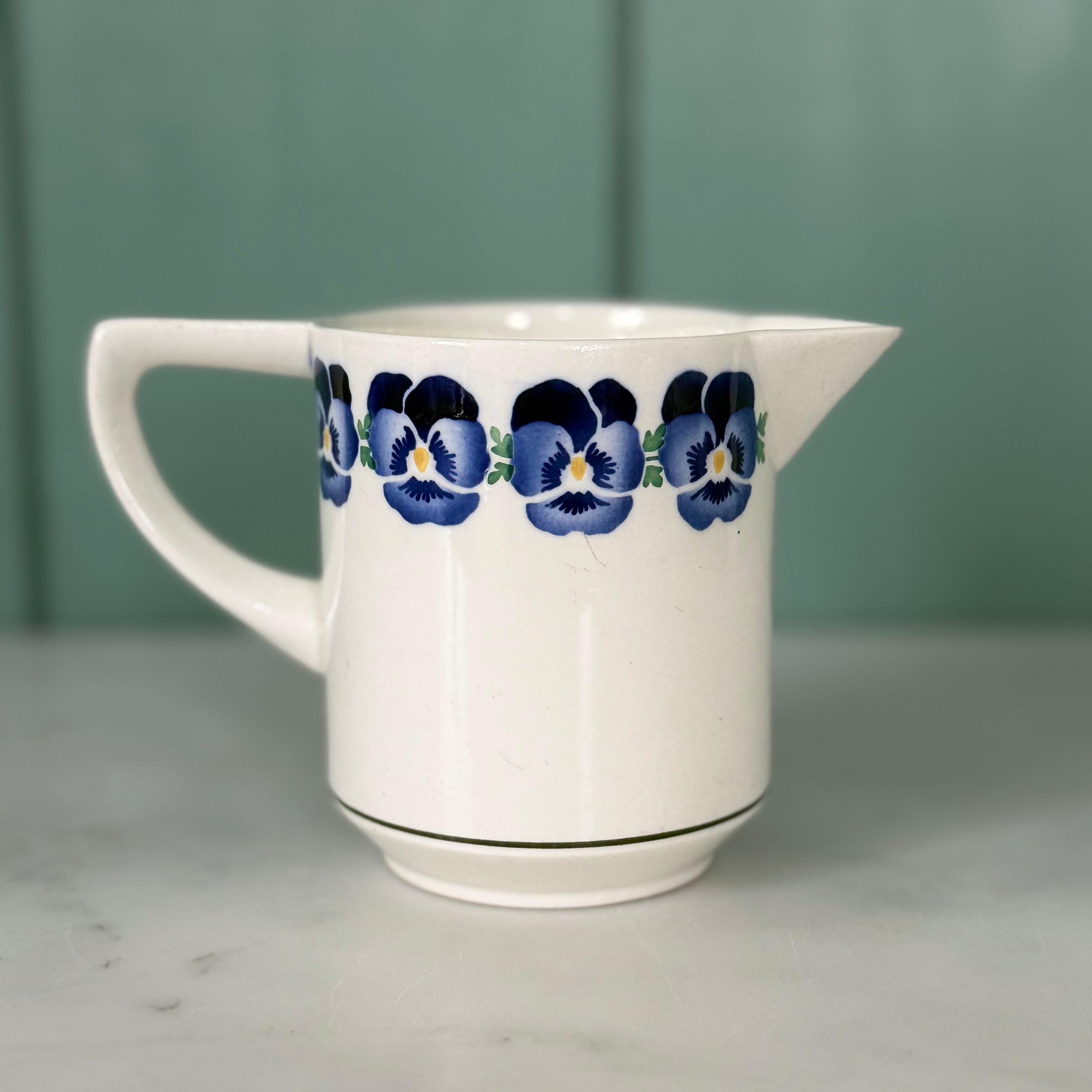 Art Deco Wächtersbach Blue Pansy Milk Jug Dec. 2194