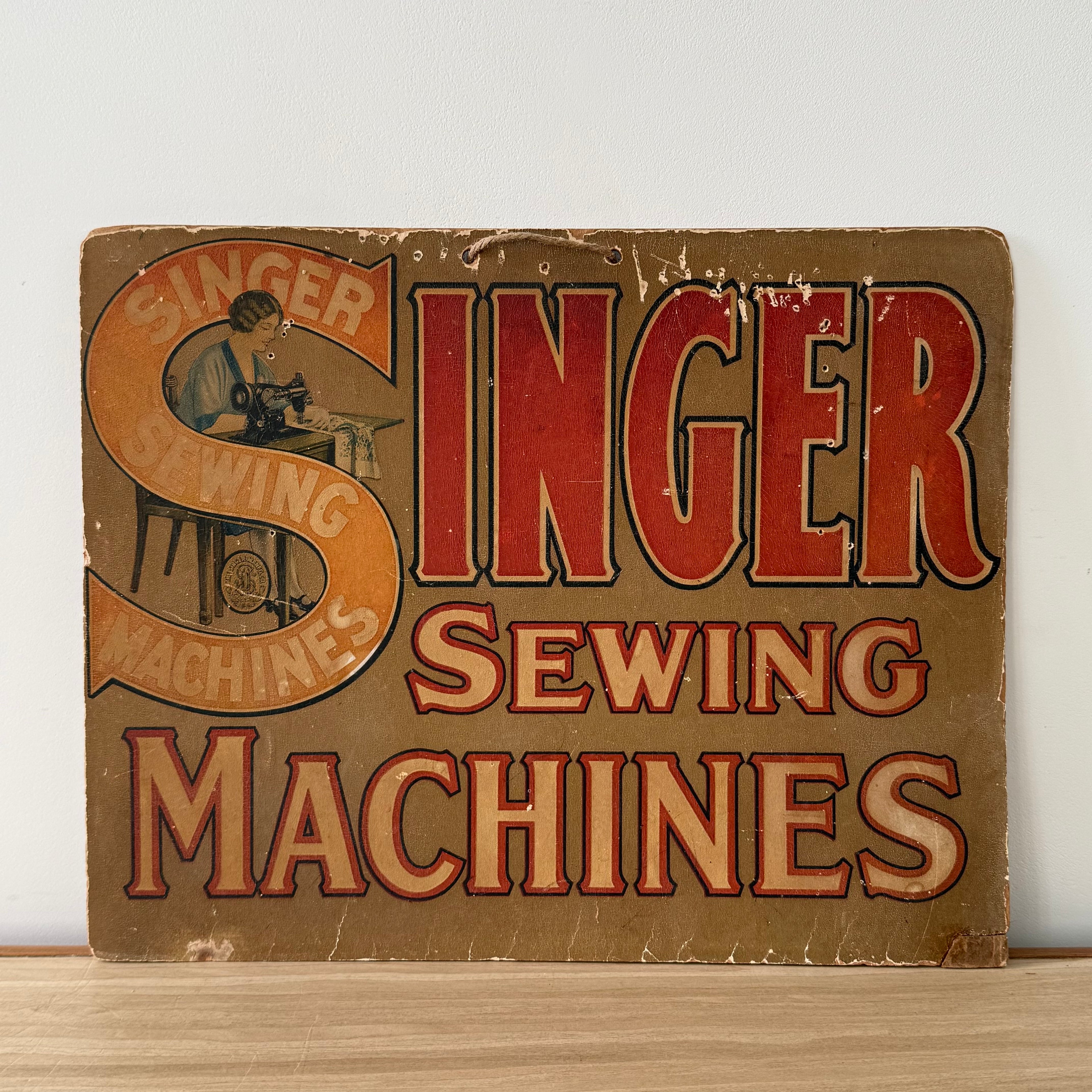 Vintage Singer Sewing Machines Advertising Cardboard Shop Display Sign