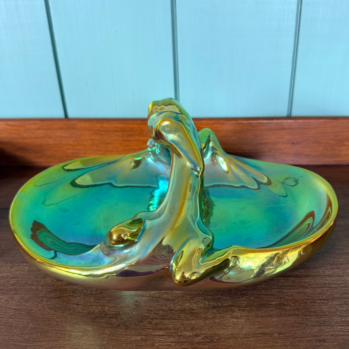 Art Deco Zsolnay Eosin Ceramic Basket Dish c.1930