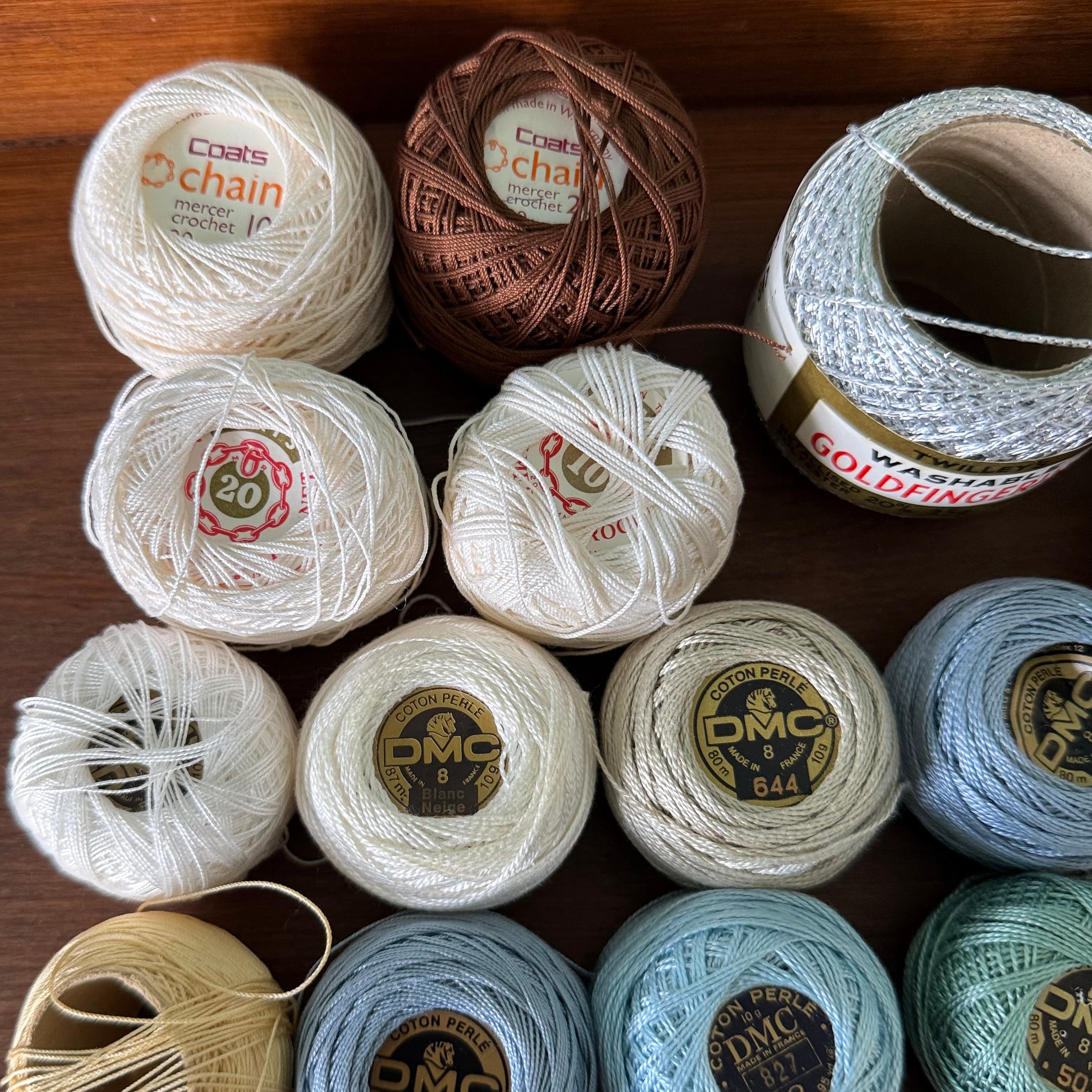 Vintage Crochet Cotton Thread Bundle Mixed Colours DMC Coats Anchor