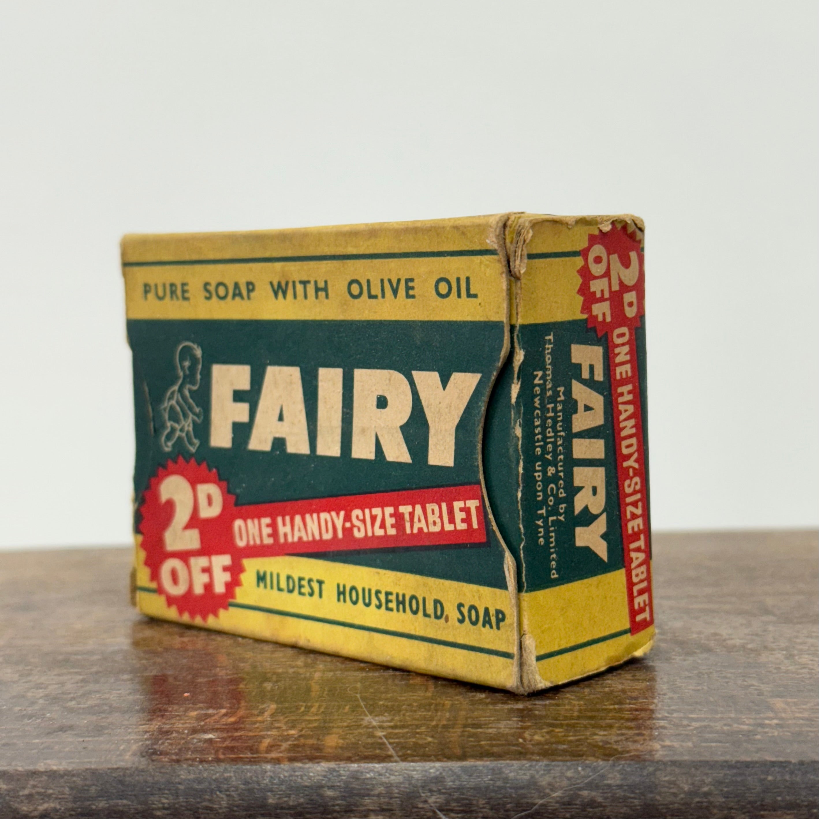 Vintage Fairy Soap Boxed Green Bar Thomas Hedley 1940s Advertising Display