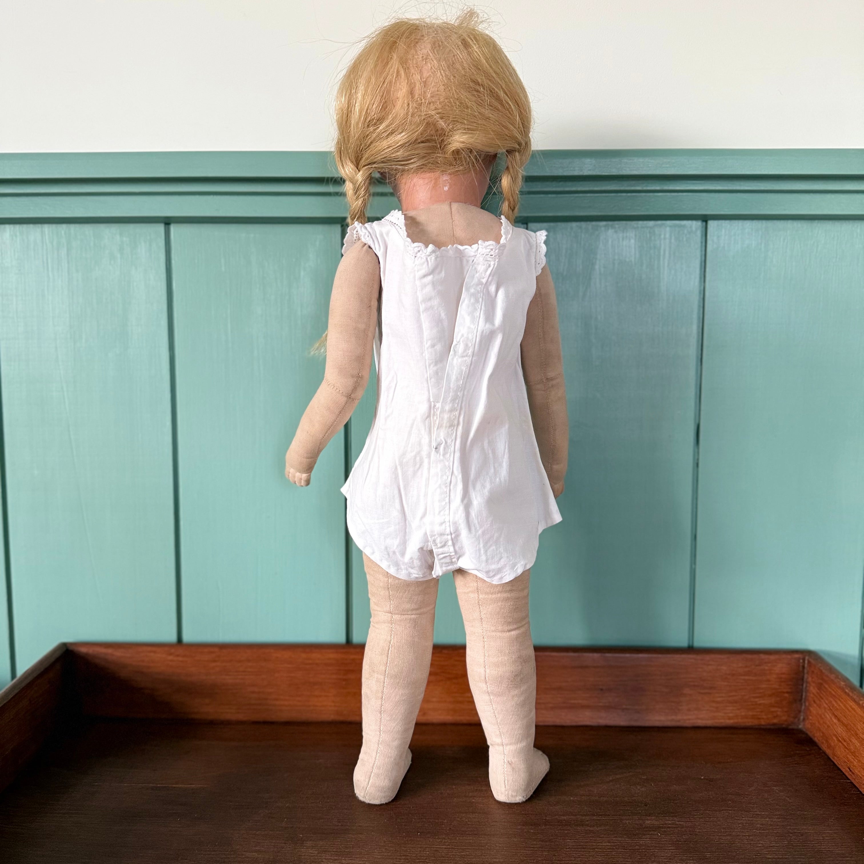 Vintage Käthe Kruse Cloth Doll 50cm Blonde Braids German Doll