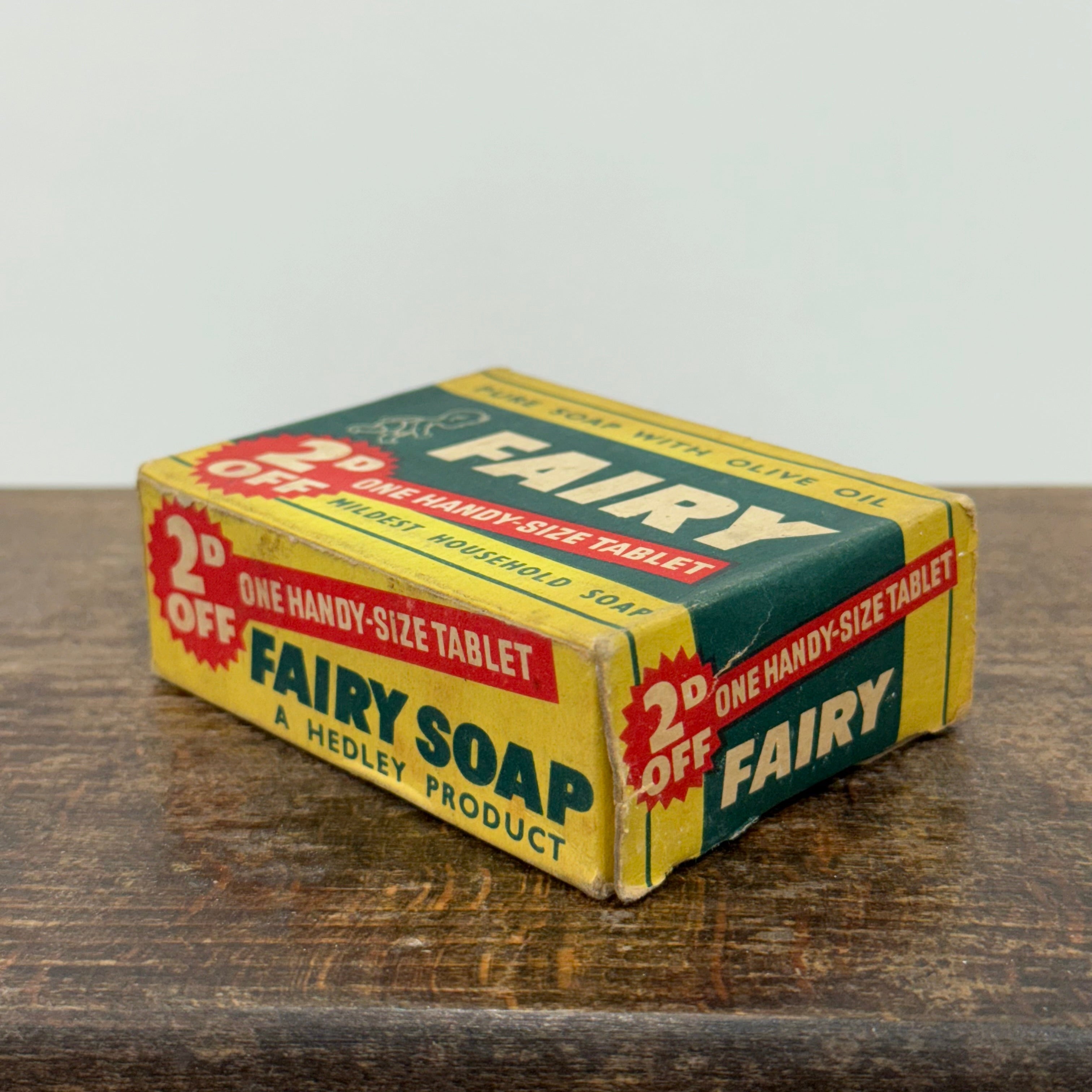 Vintage Fairy Soap Boxed Green Bar Thomas Hedley 1940s Advertising Display
