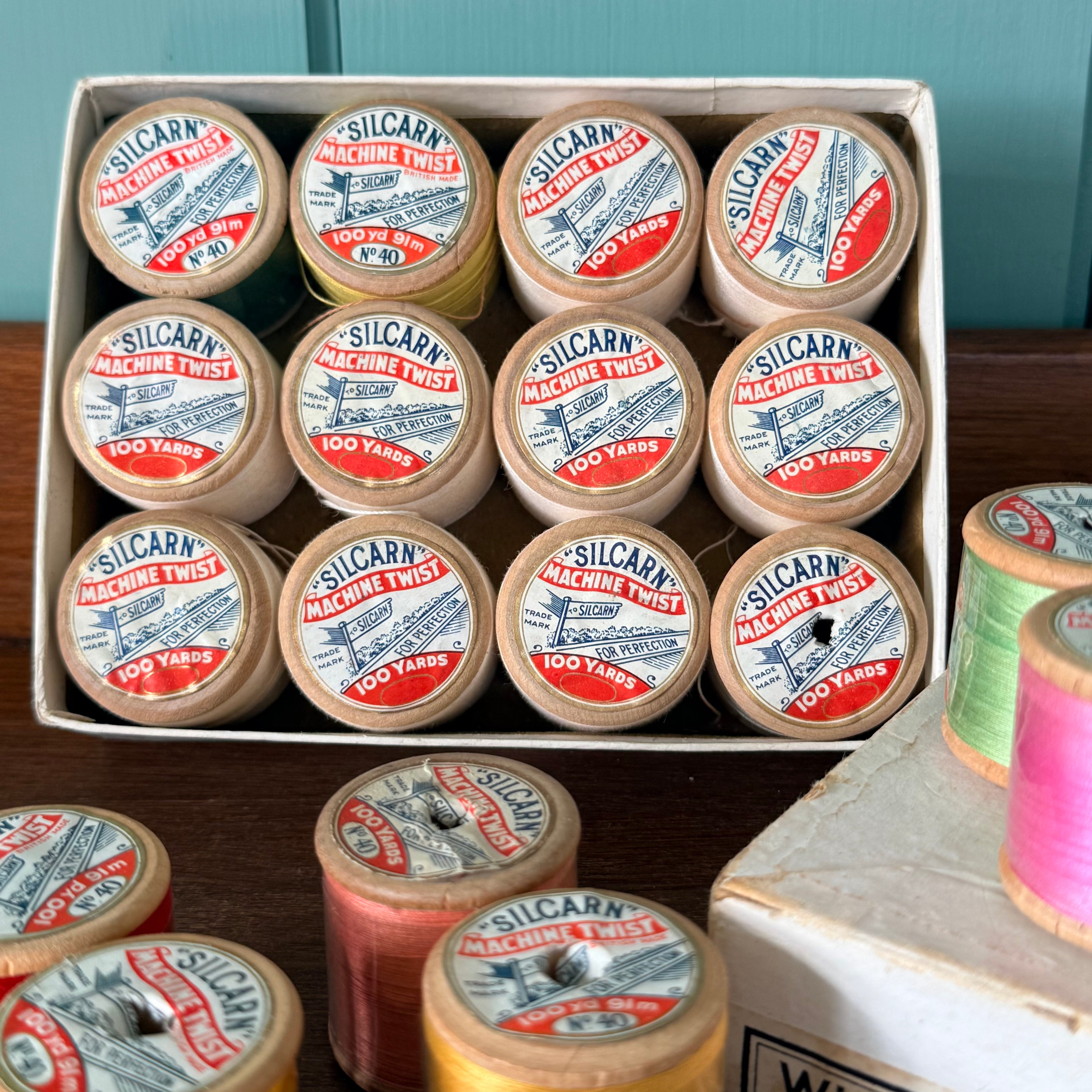 Vintage Silcarn Machine Twist Cotton Reels Boxed Job Lot