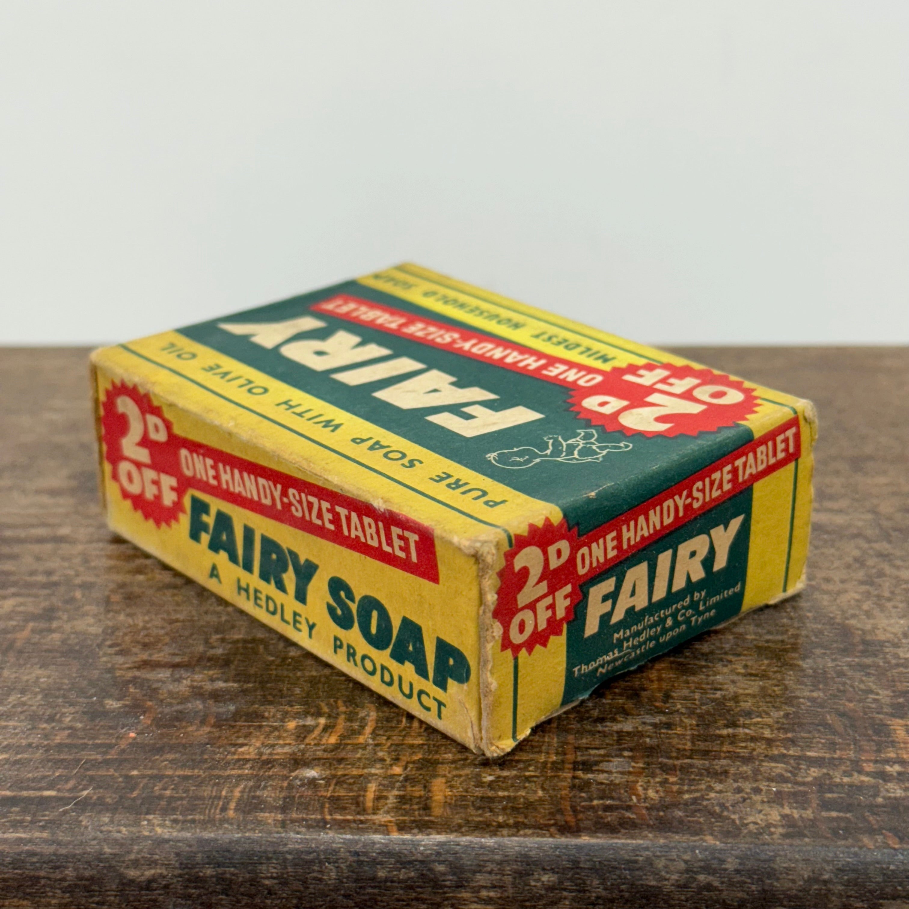 Vintage Fairy Soap Boxed Green Bar Thomas Hedley 1940s Advertising Display
