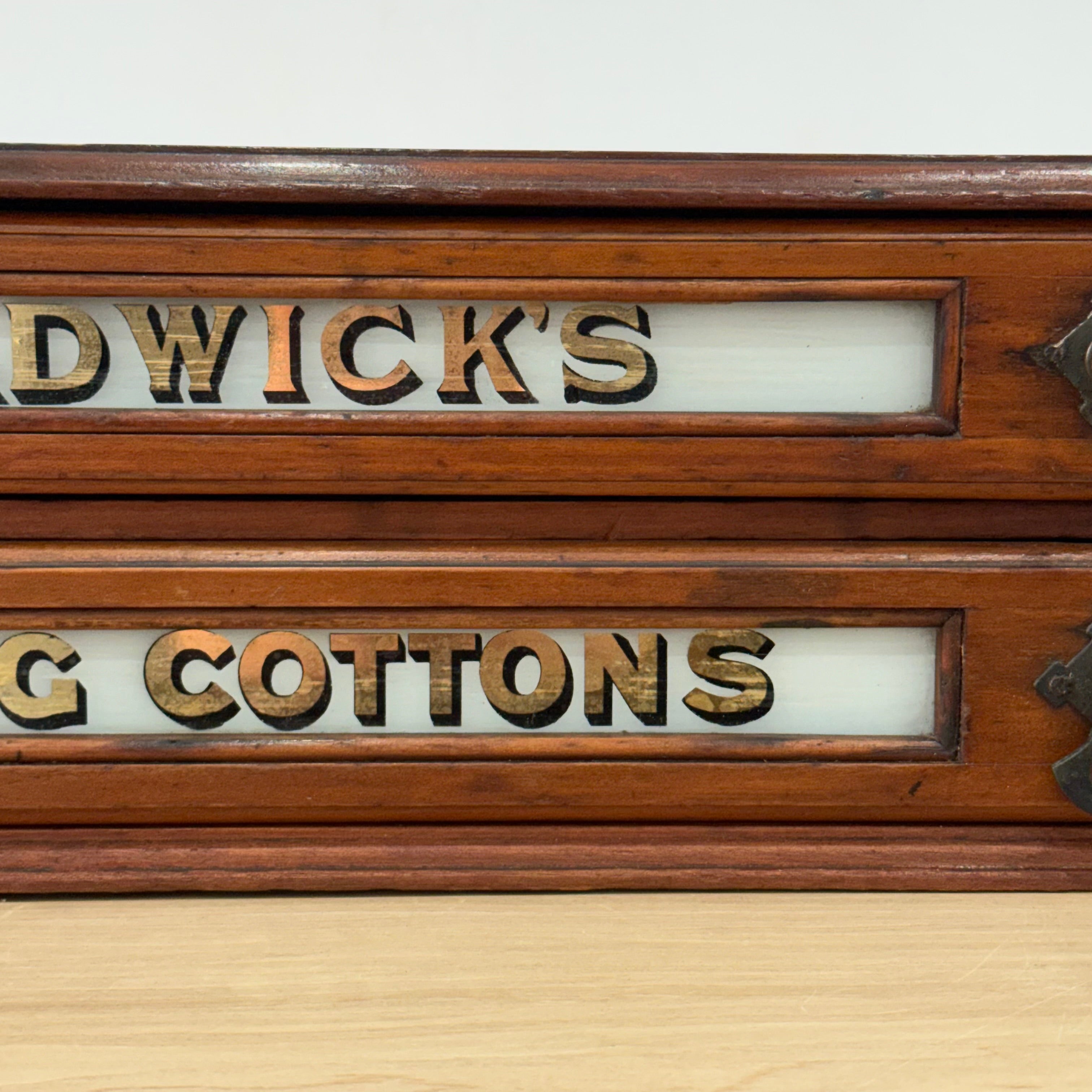 Early 20th Century Chadwick’s Sewing Cottons Shop Display Cabinet with Thread