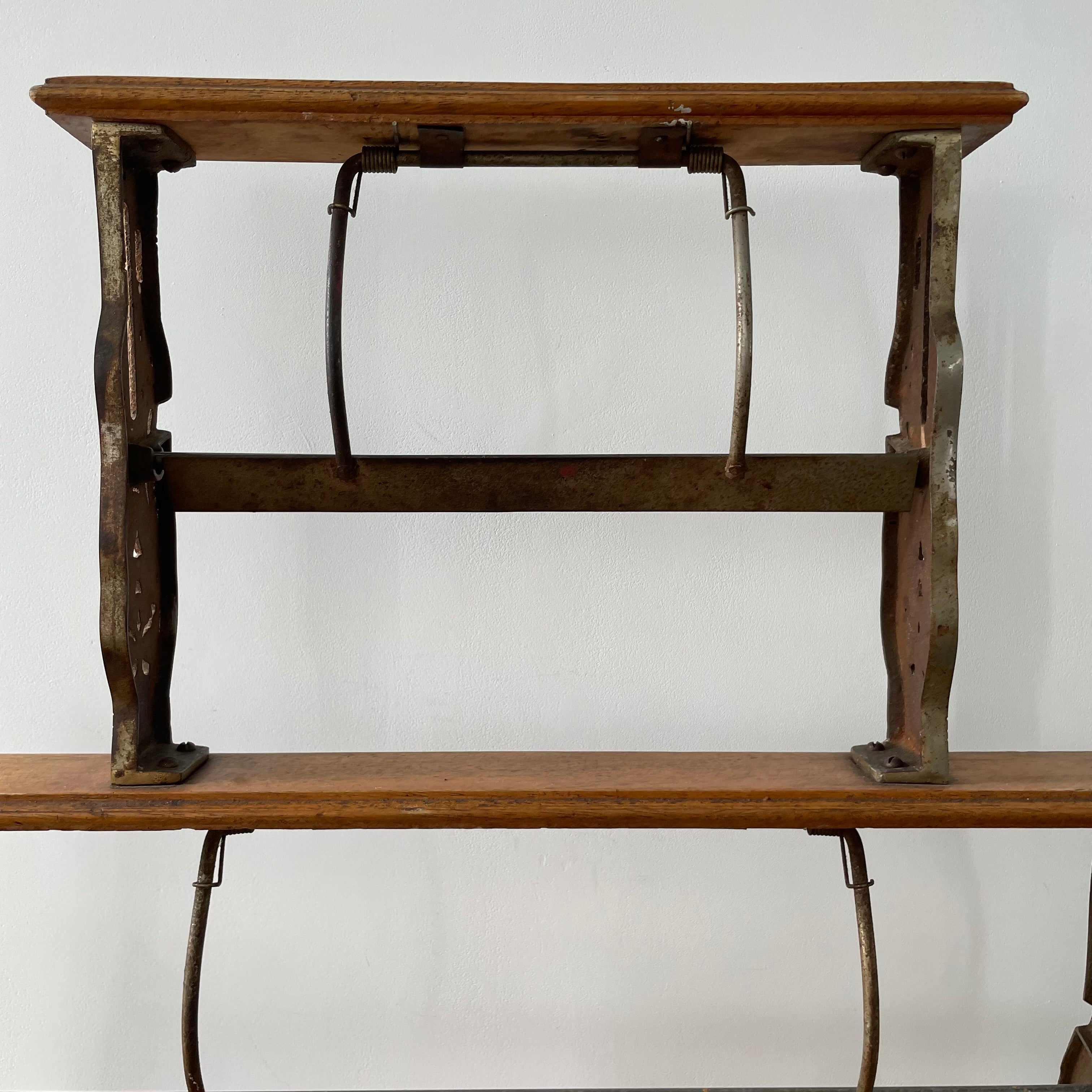 Antique Victorian Twin Roll Dispenser Stand – Cast Iron & Oak, c.1890s